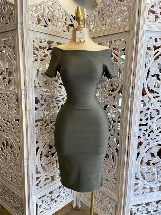 Olive Green Bandage Dress