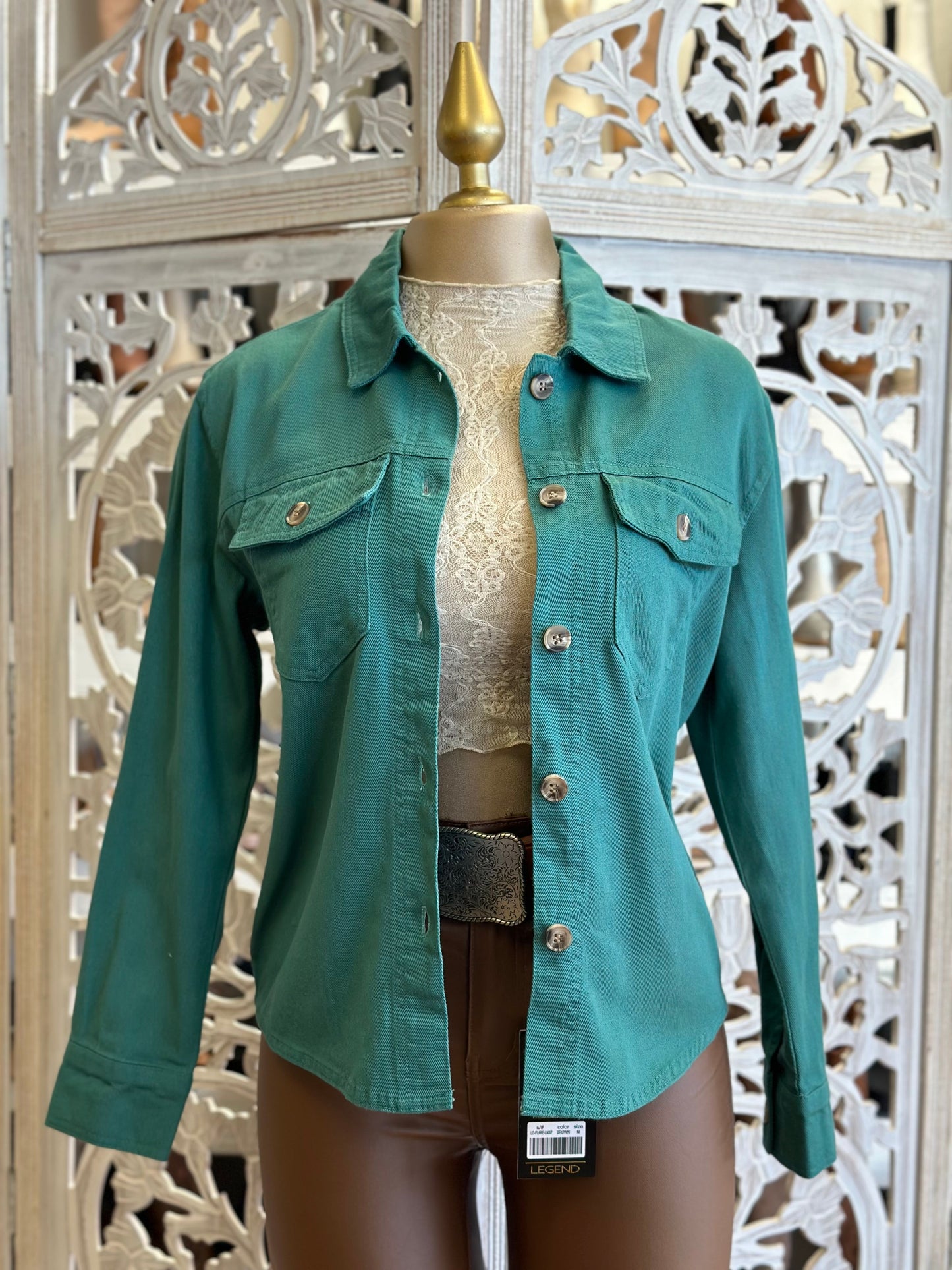 Green Denim Pocket Jacket