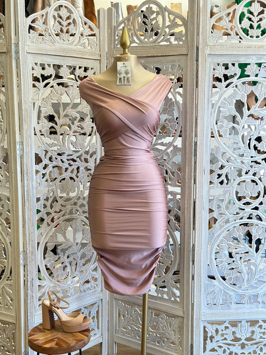 Rose Gold Wrapped Scrunched Dress