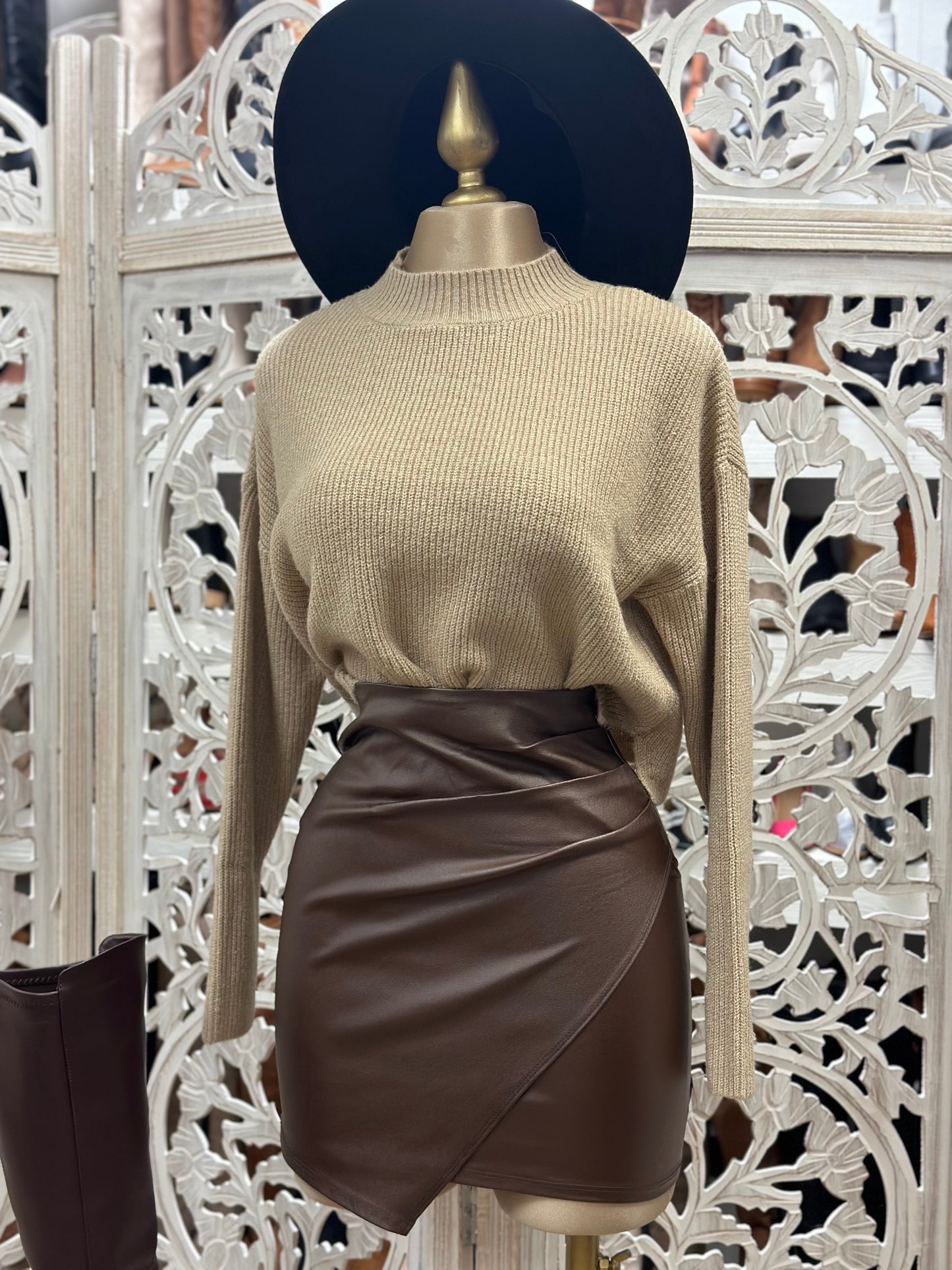 Brown  Wrapped Skirt