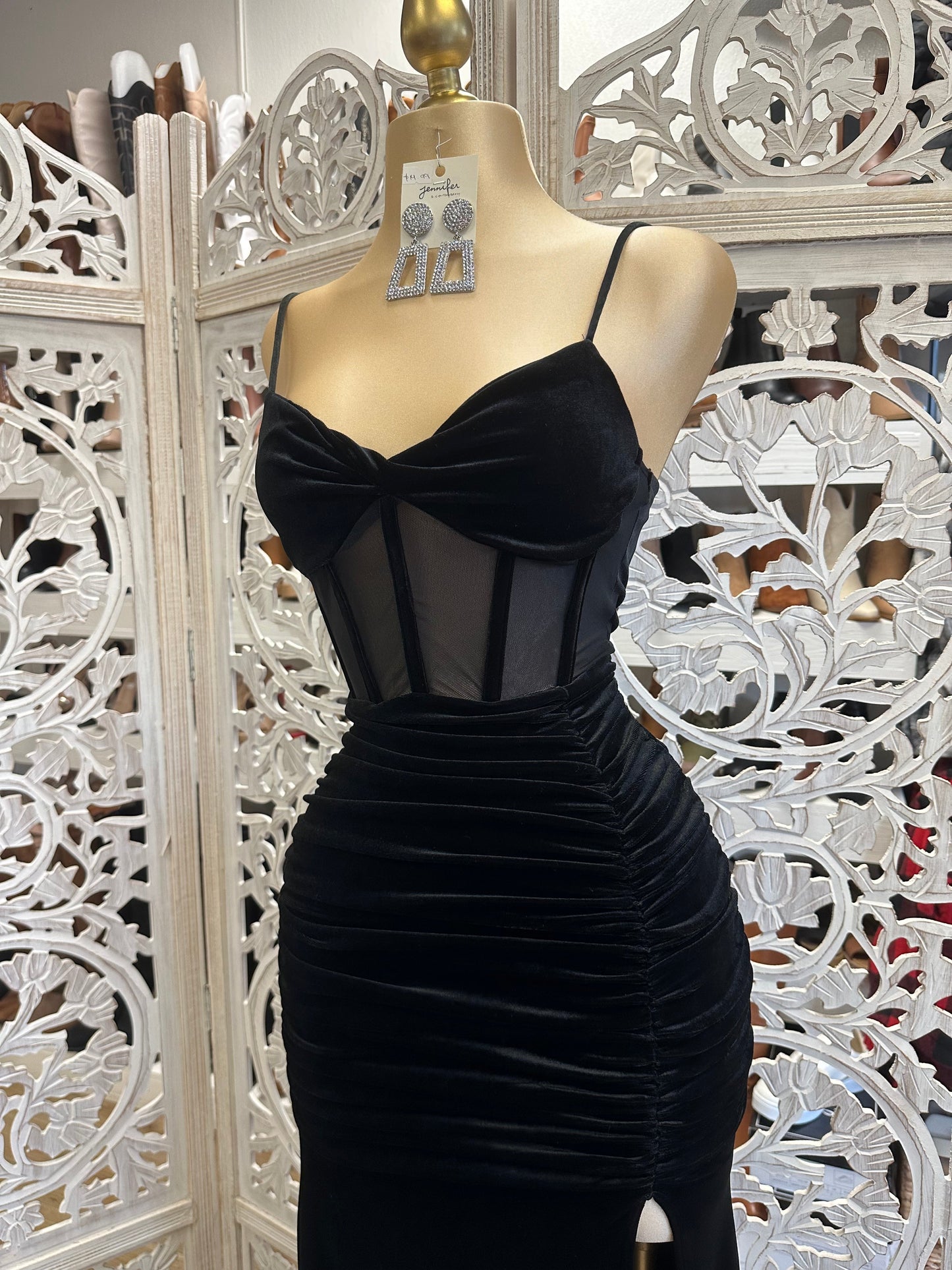 Black Velvet Corset Gown