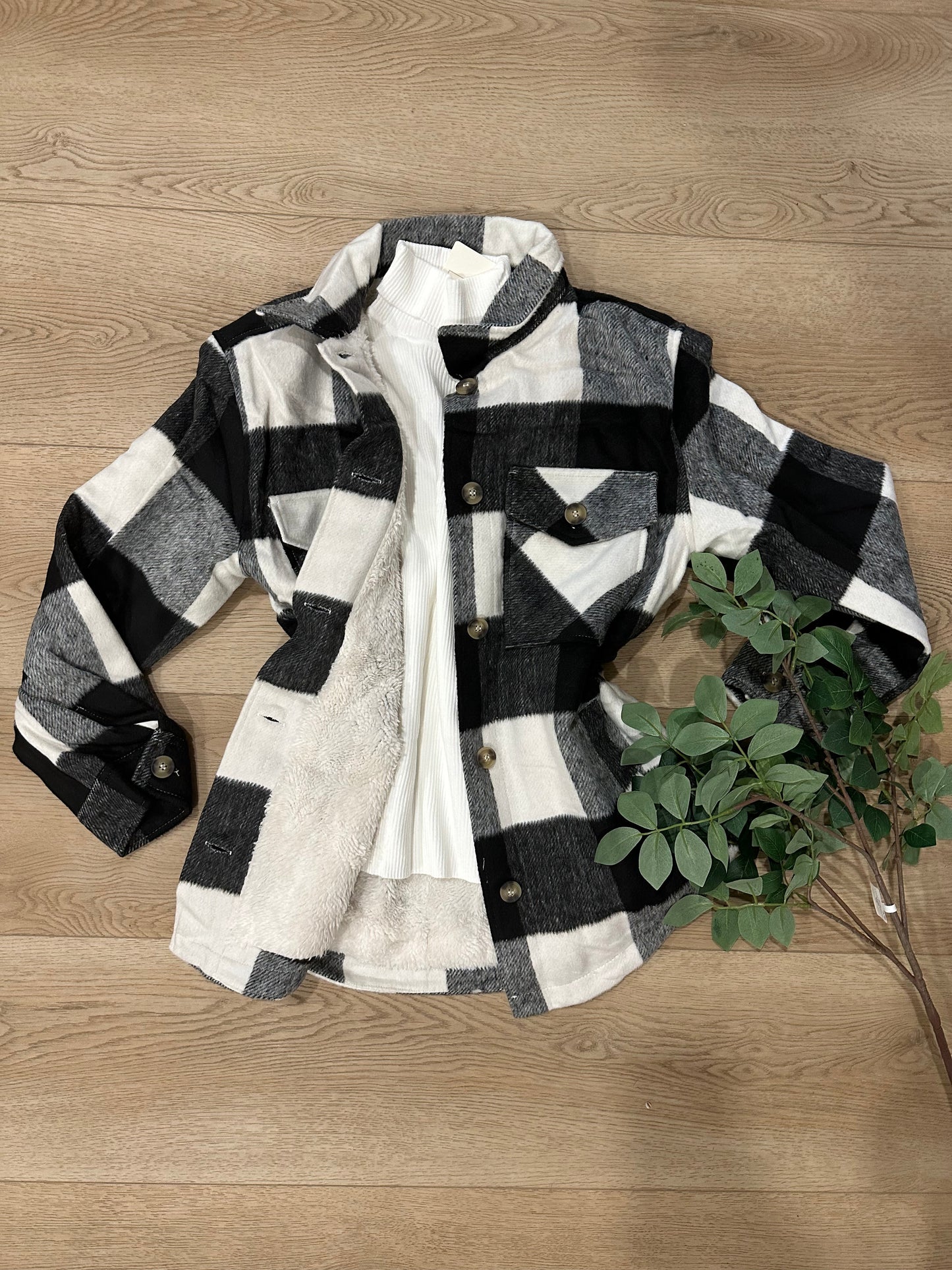 Black and White Fuzzy Flannel