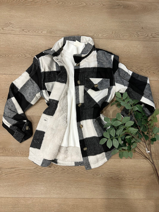 Black and White Fuzzy Flannel