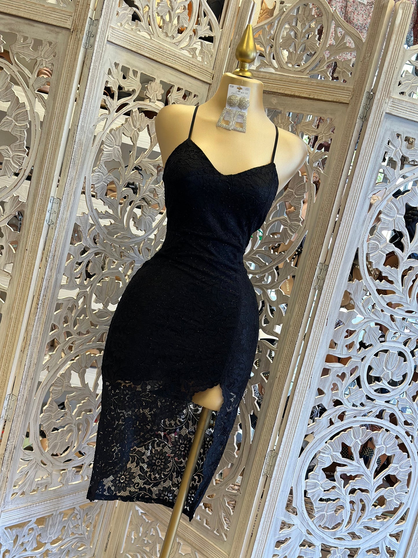 Crossback Black Lace Dress