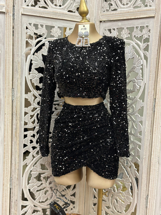 Black Sequin Set