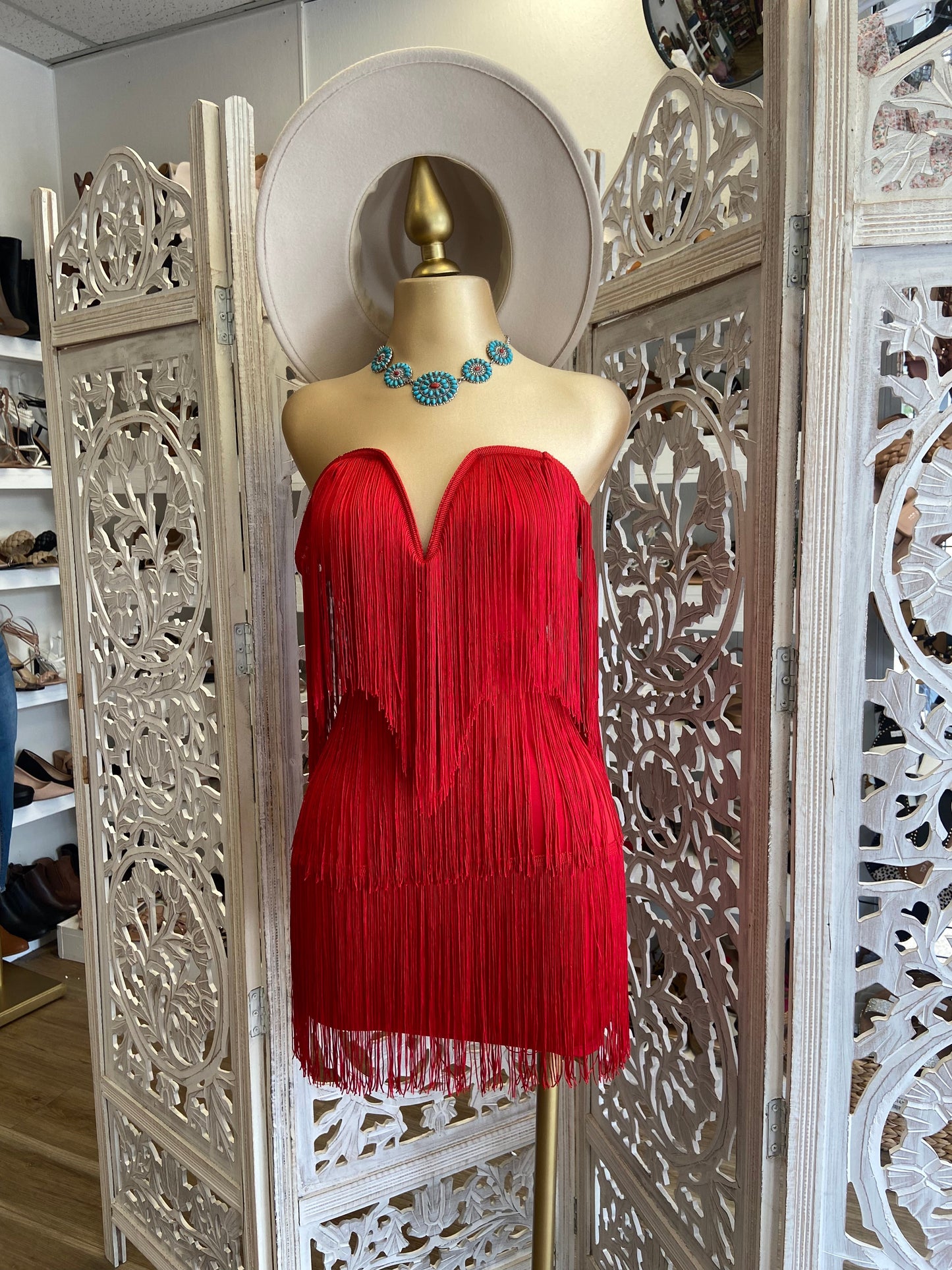 Red Fringe Dress