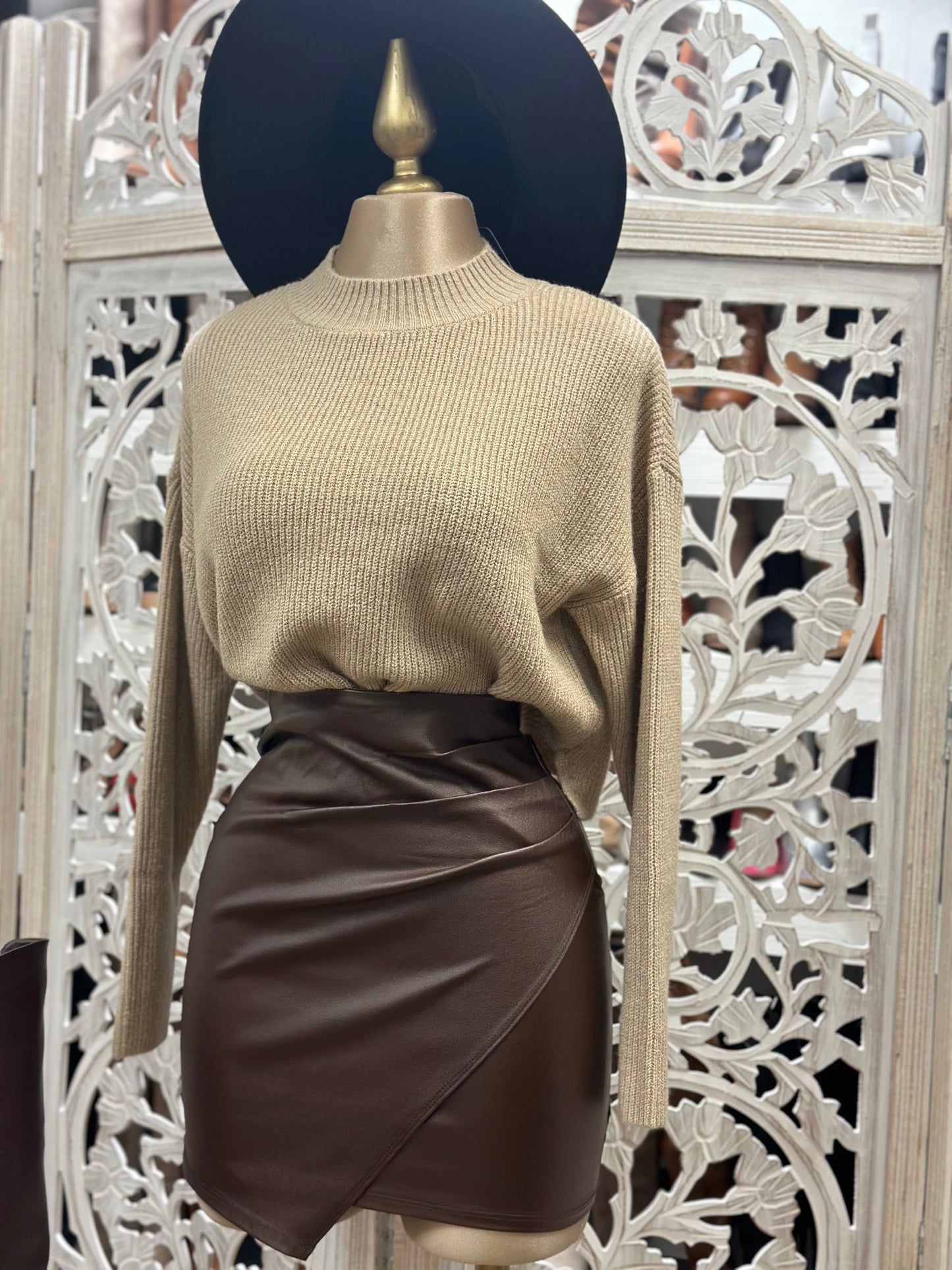 Brown  Wrapped Skirt