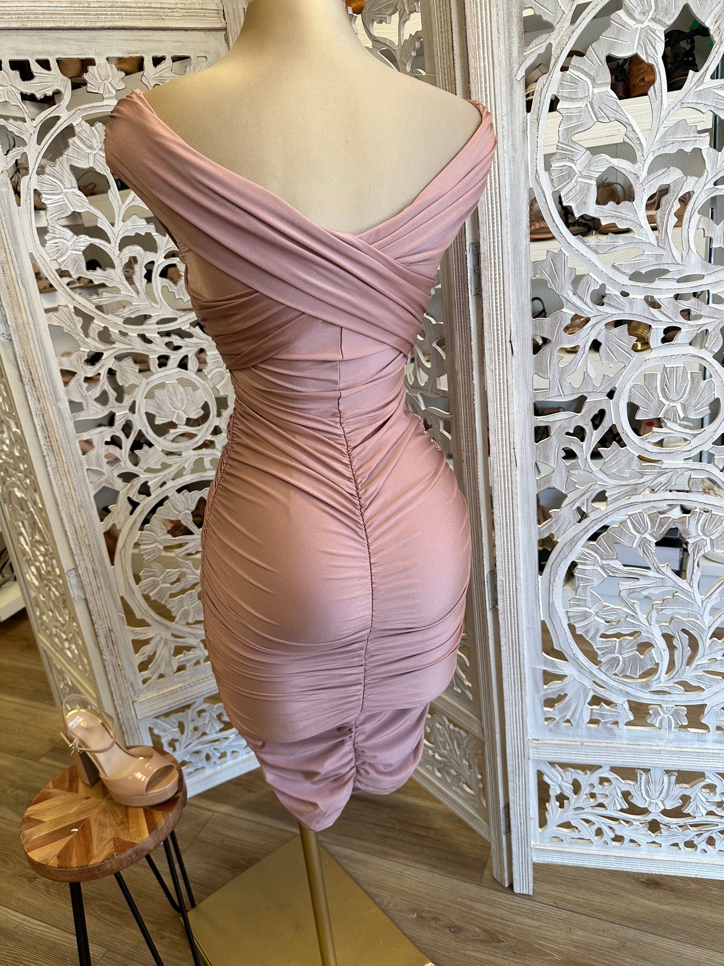 Rose Gold Wrapped Scrunched Dress