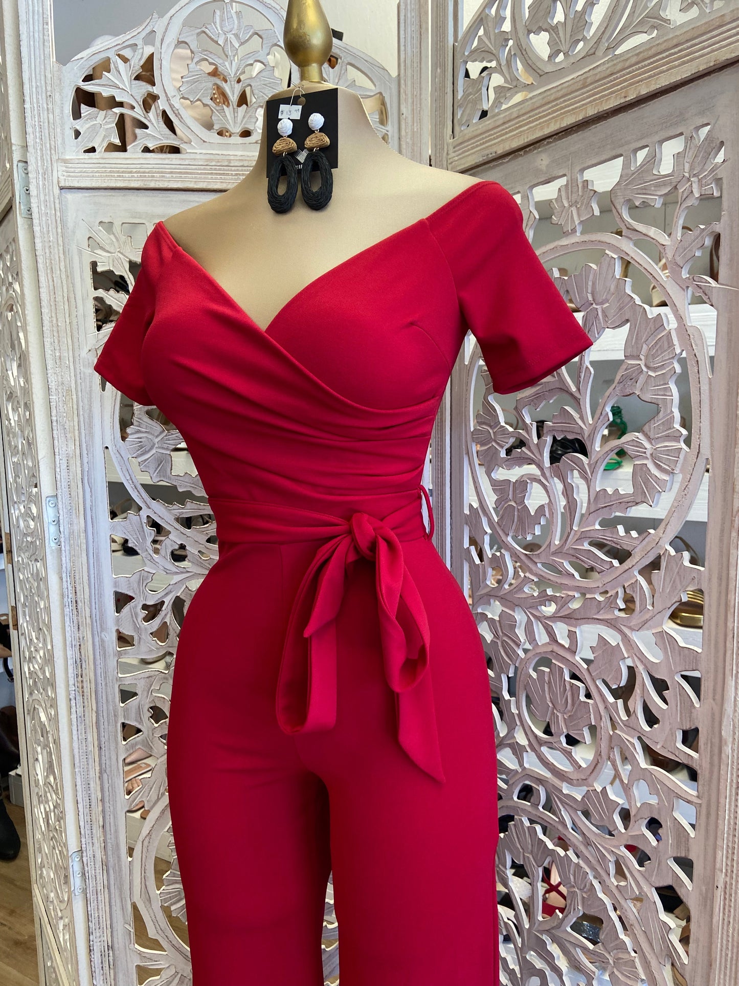 Burgundy Cross Front Tied Jumpsuit