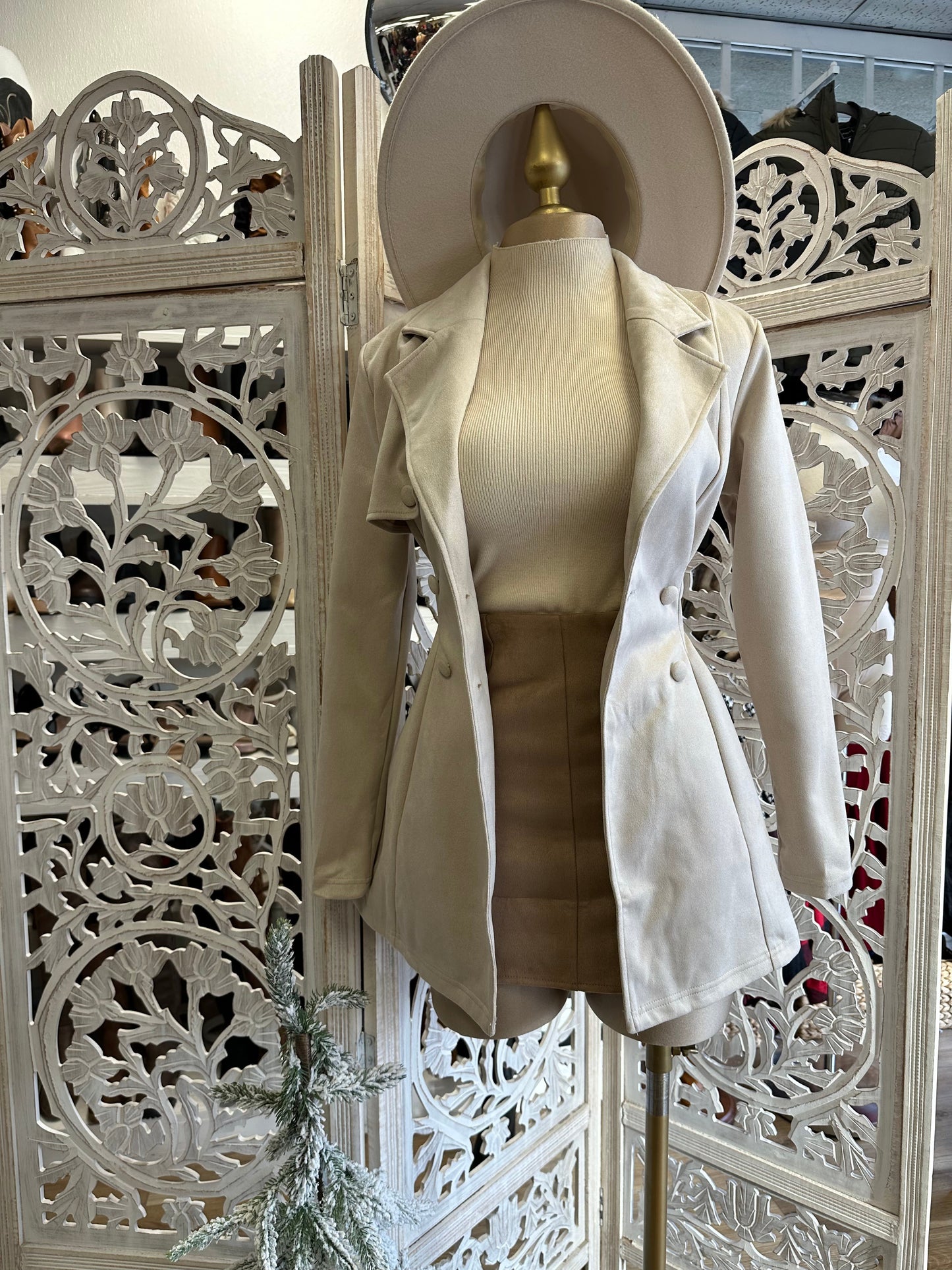 Ivory Coat with Buttons