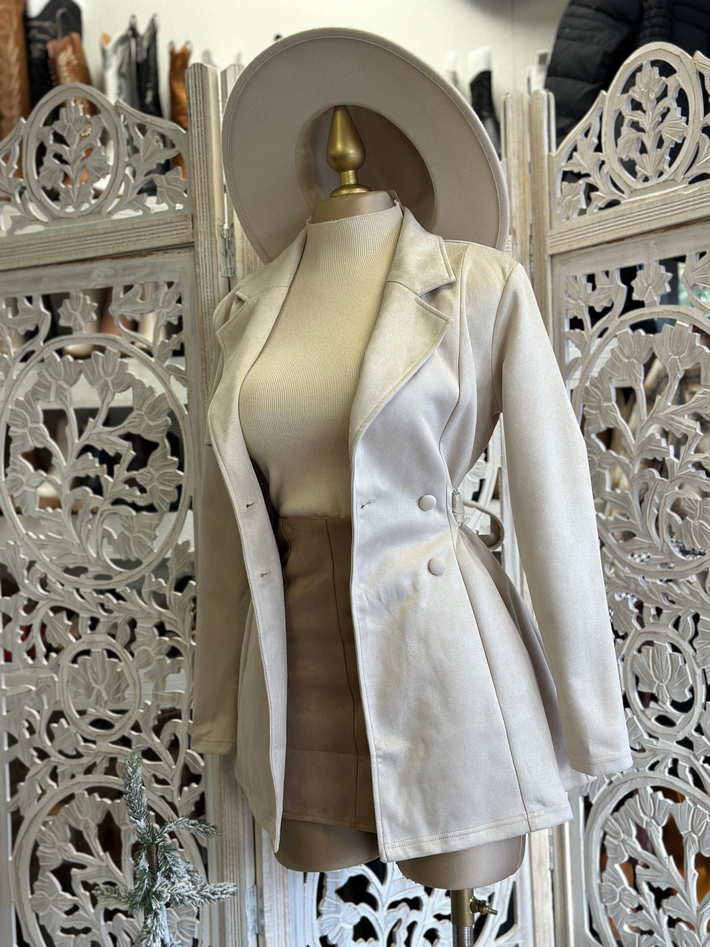 Ivory Coat with Buttons