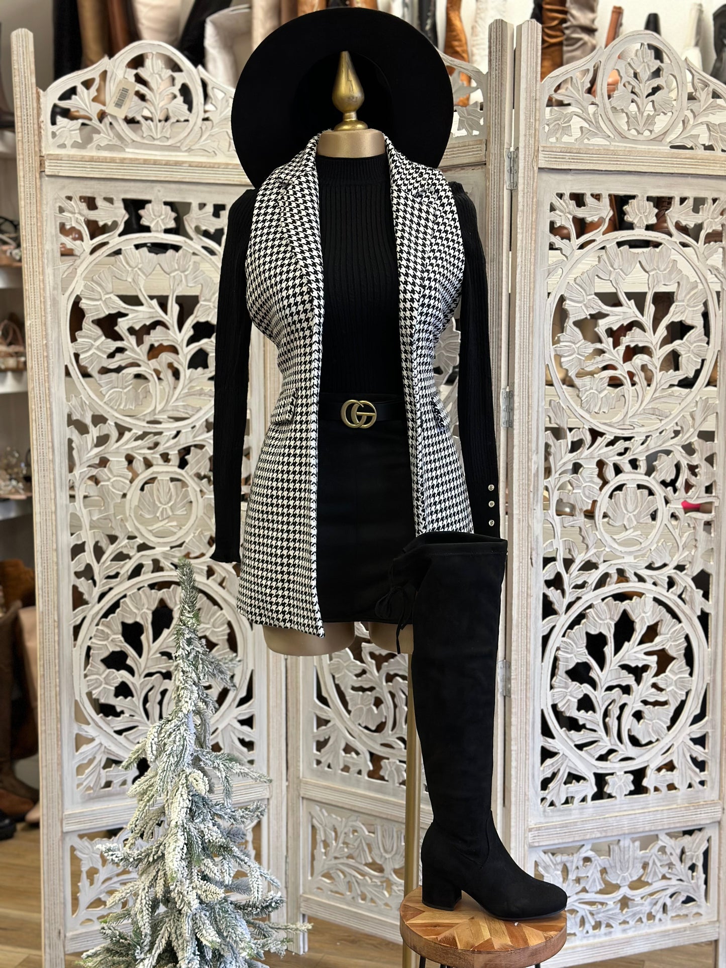 Black and White Blazer Vest