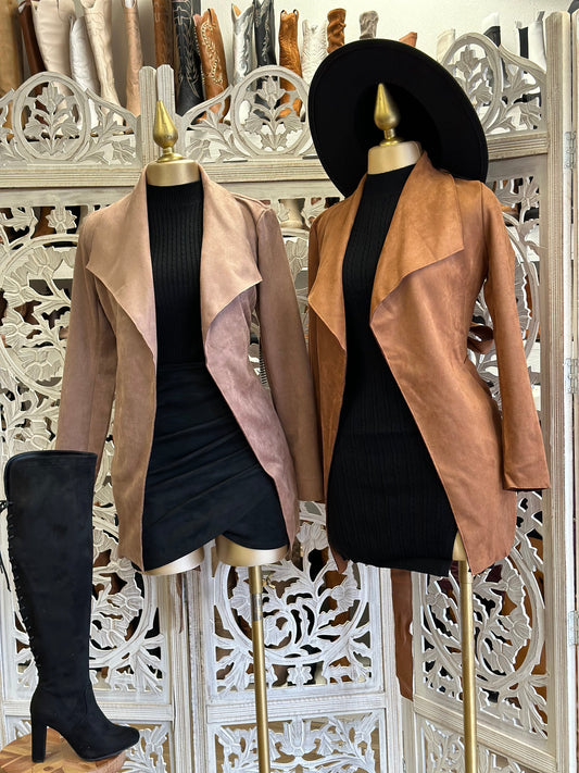 Suede Blazer Coat