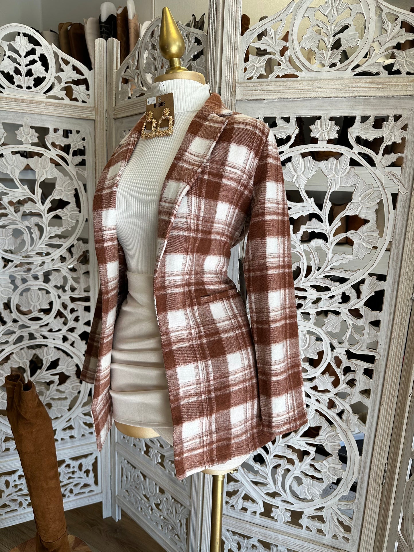 Brown Plaid Coat