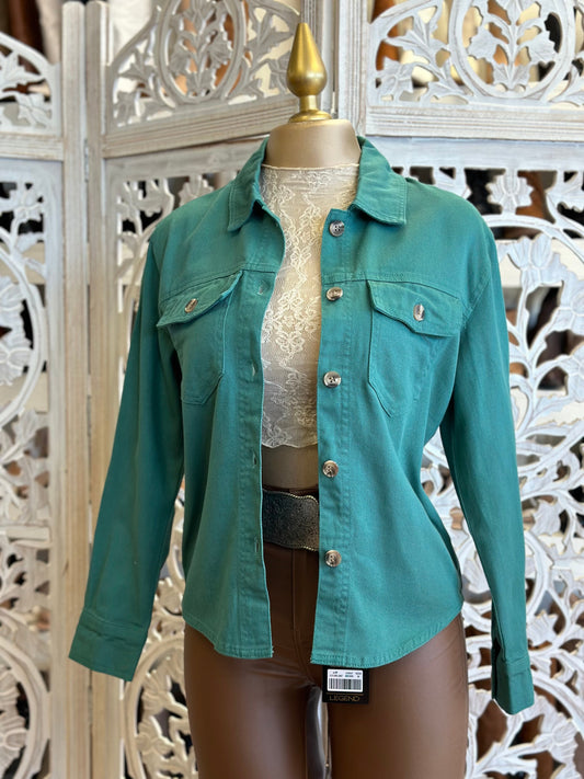 Green Denim Pocket Jacket