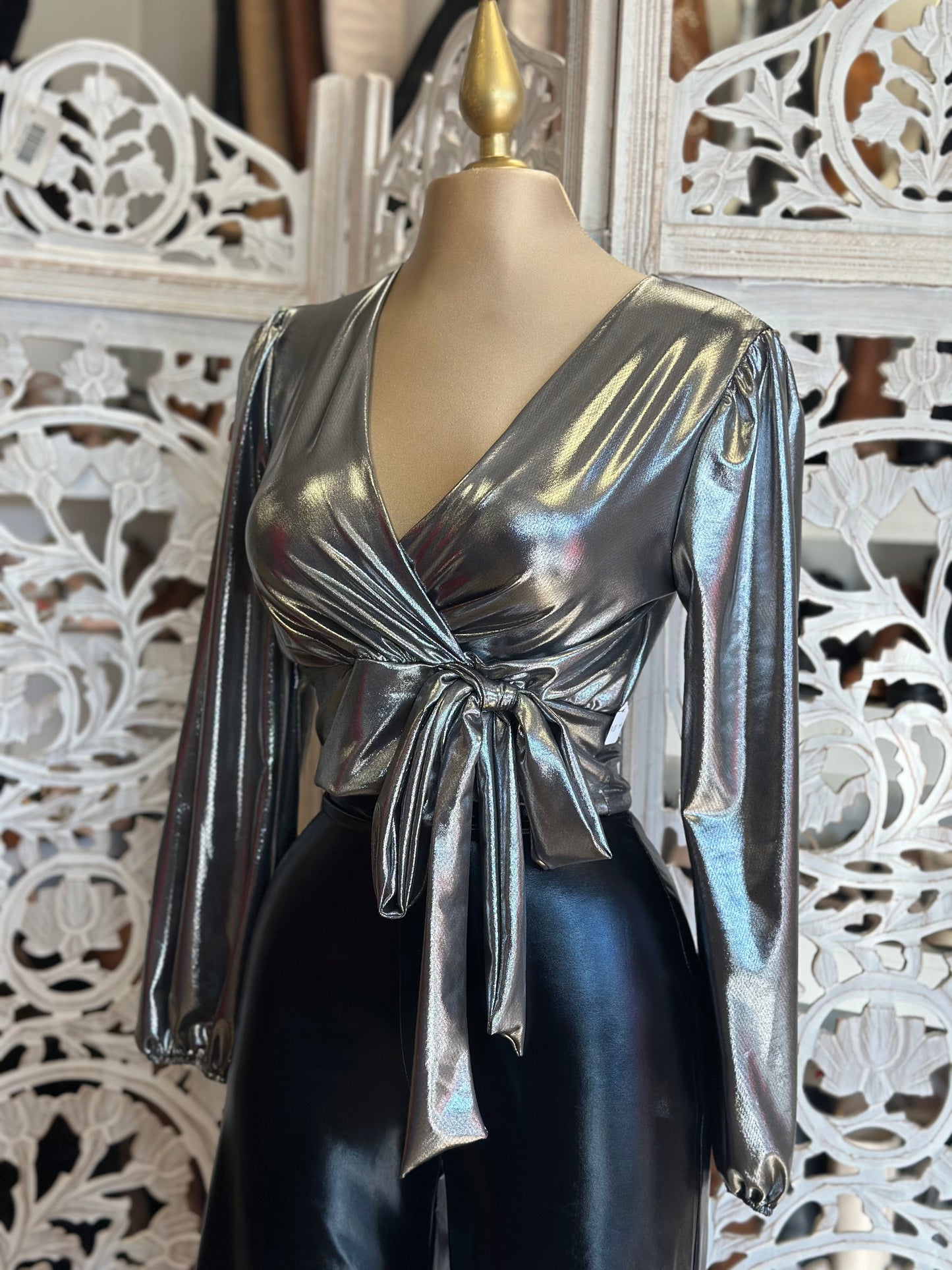 Silver Wrapped Blouse