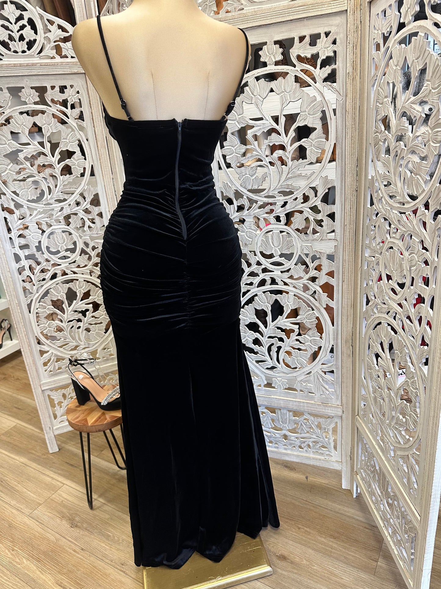 Black Velvet Corset Gown