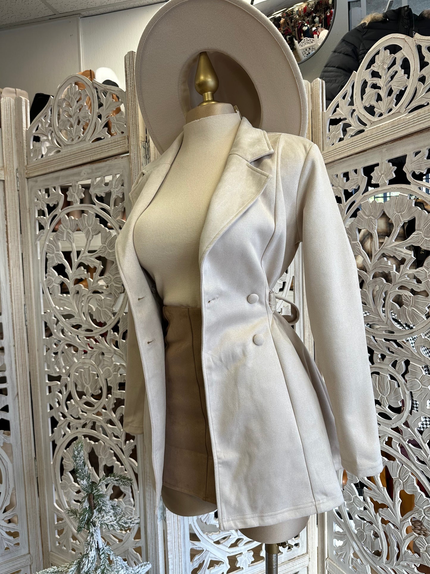 Ivory Coat with Buttons