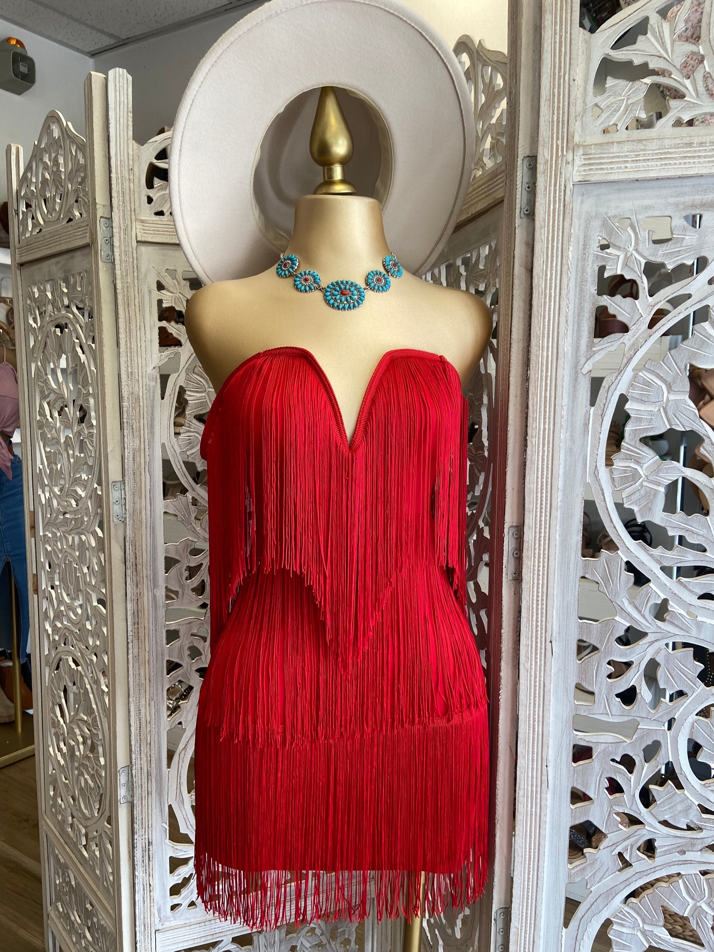 Red Fringe Dress