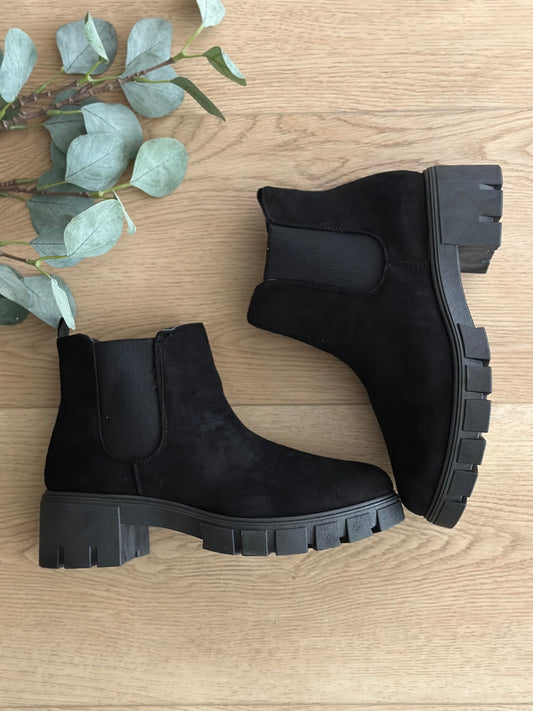 Suede Black Mini Boots