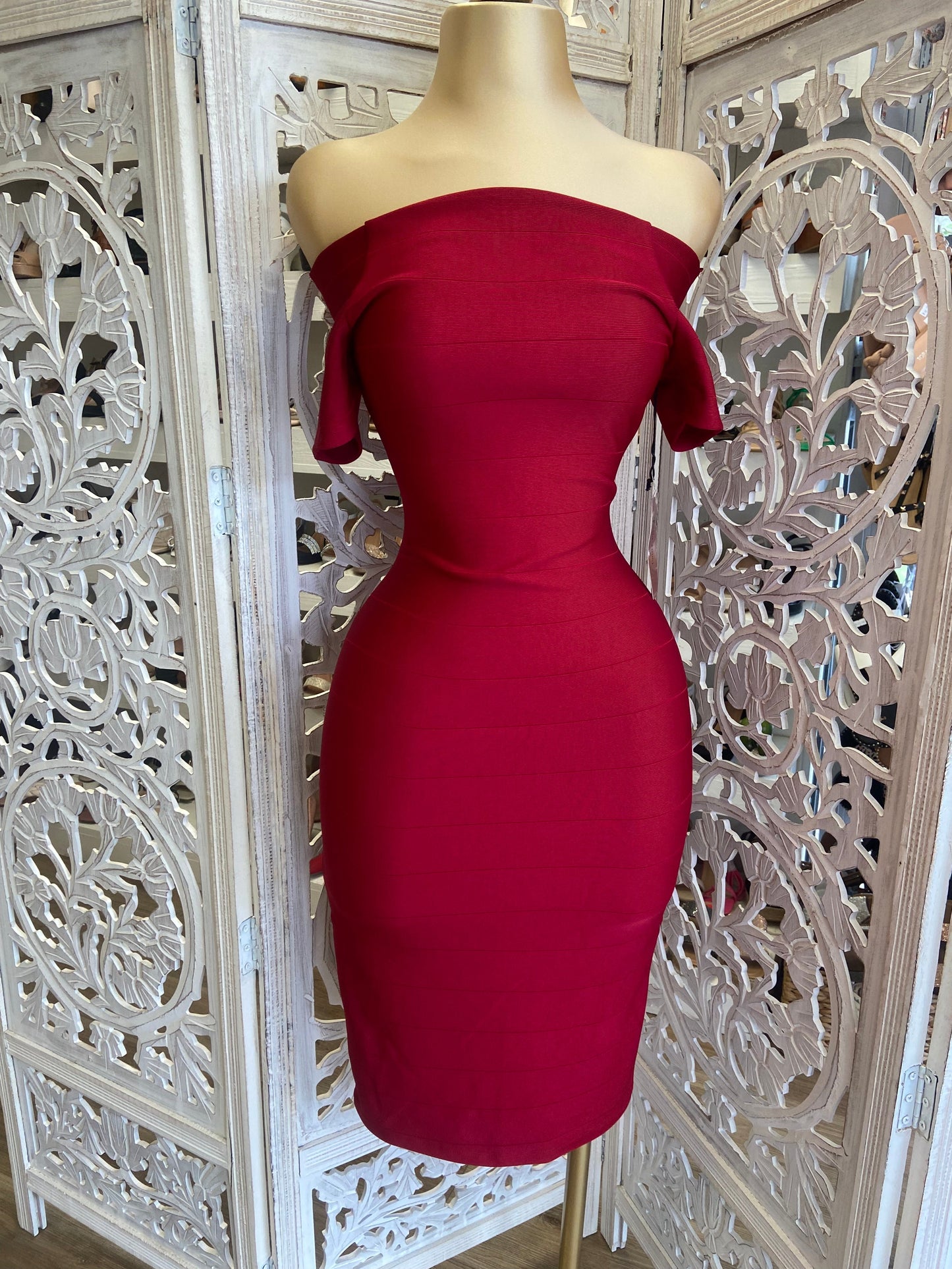 Wine Bandage Dress