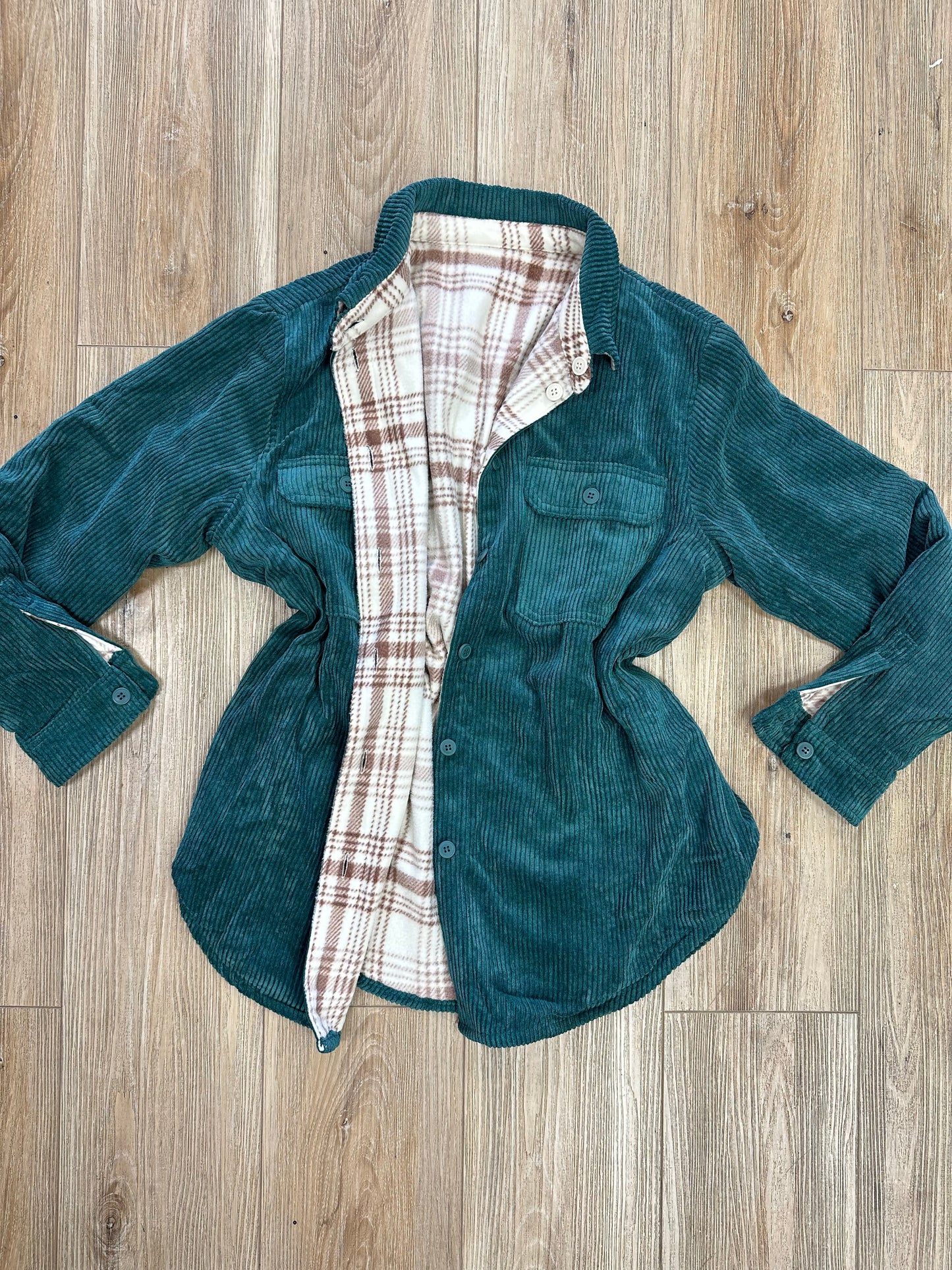 Reversible Pine Green Courduroy Jacket