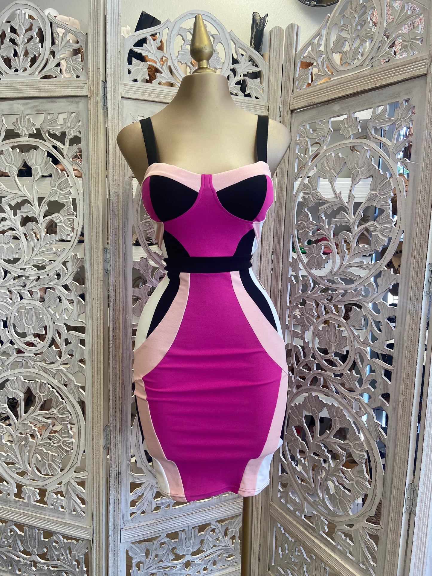 Abstract Color Bodycon Dress