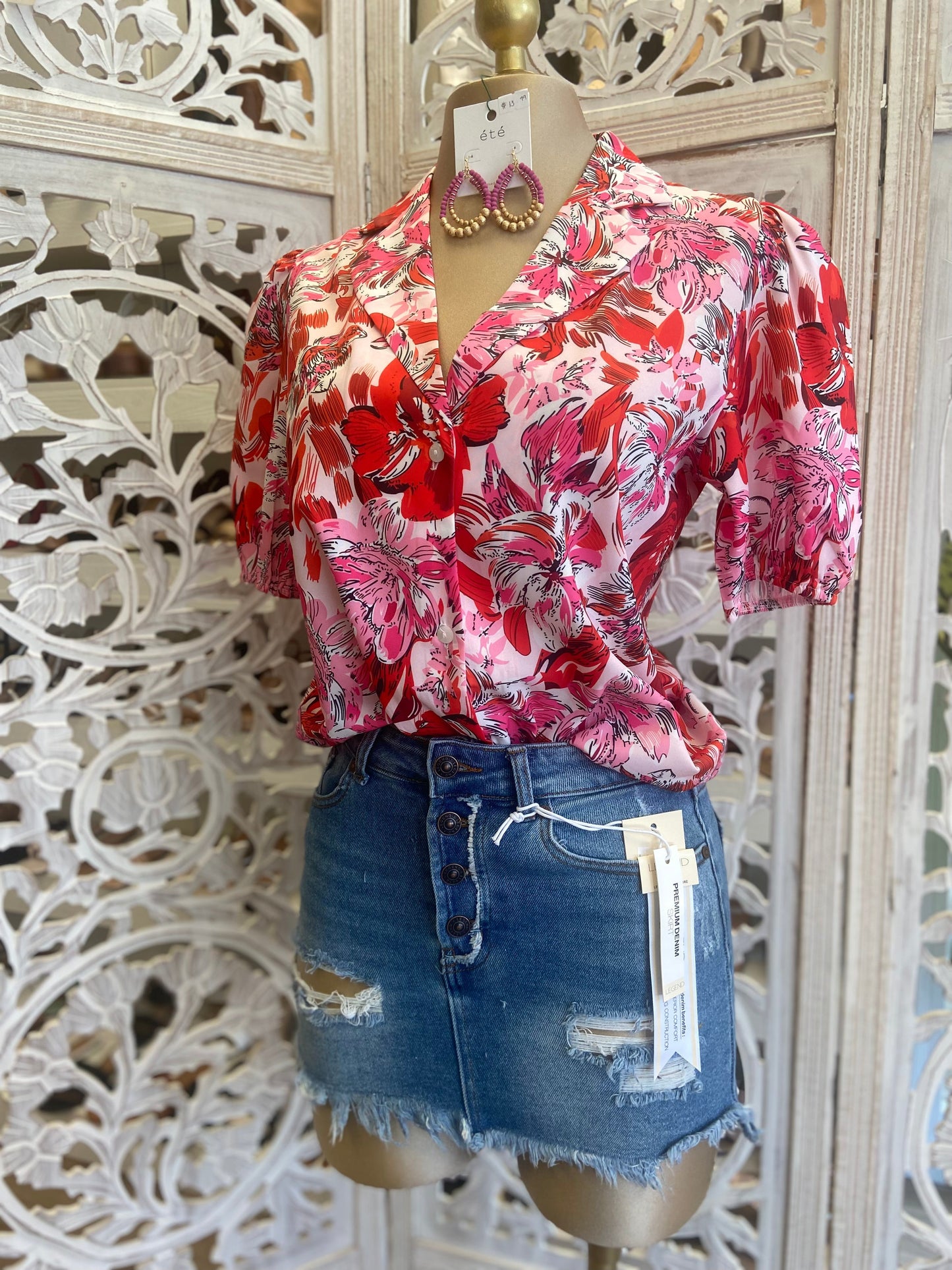 Floral Button Up Top