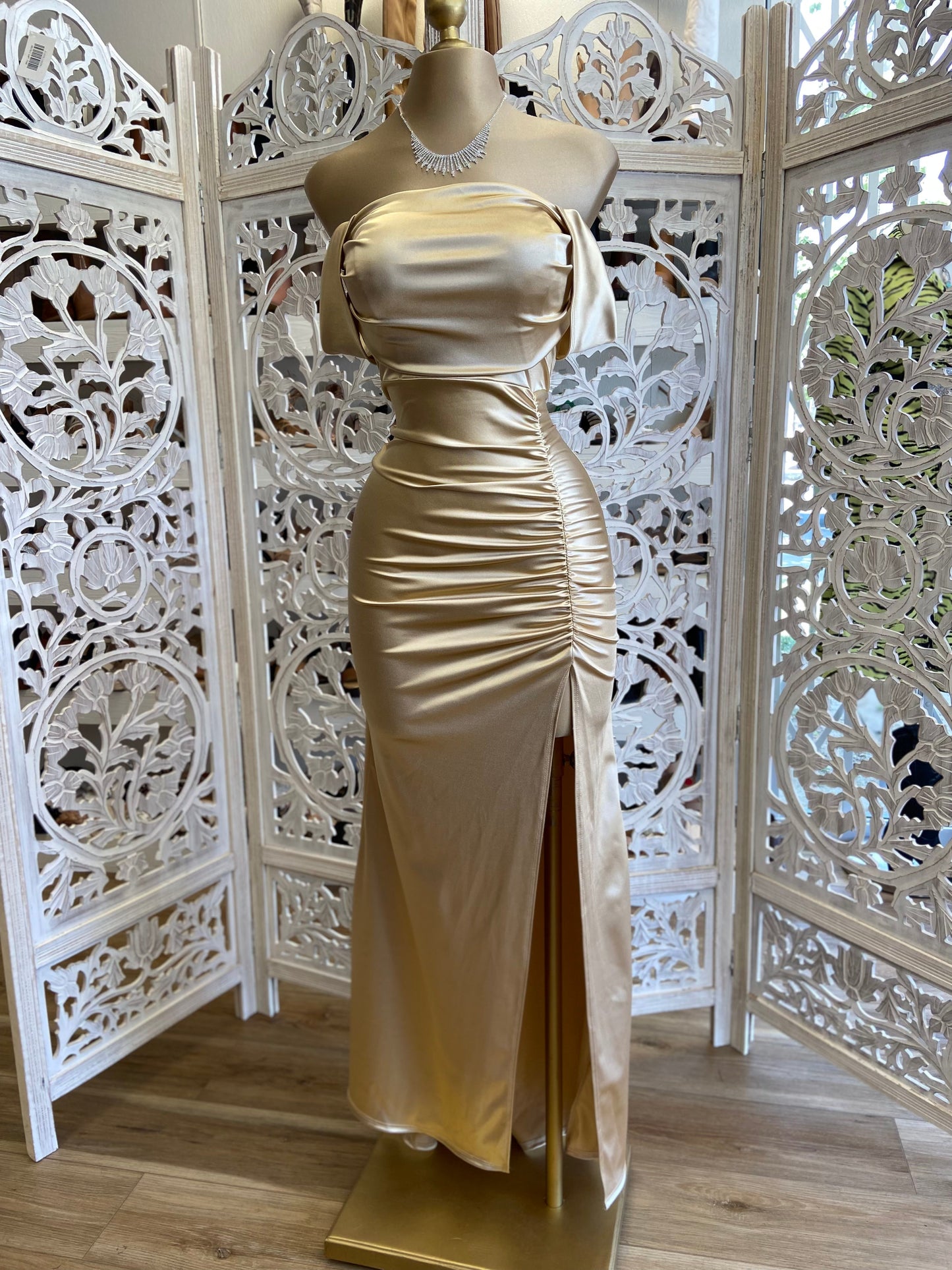 Champagne Formal Ruched Dress