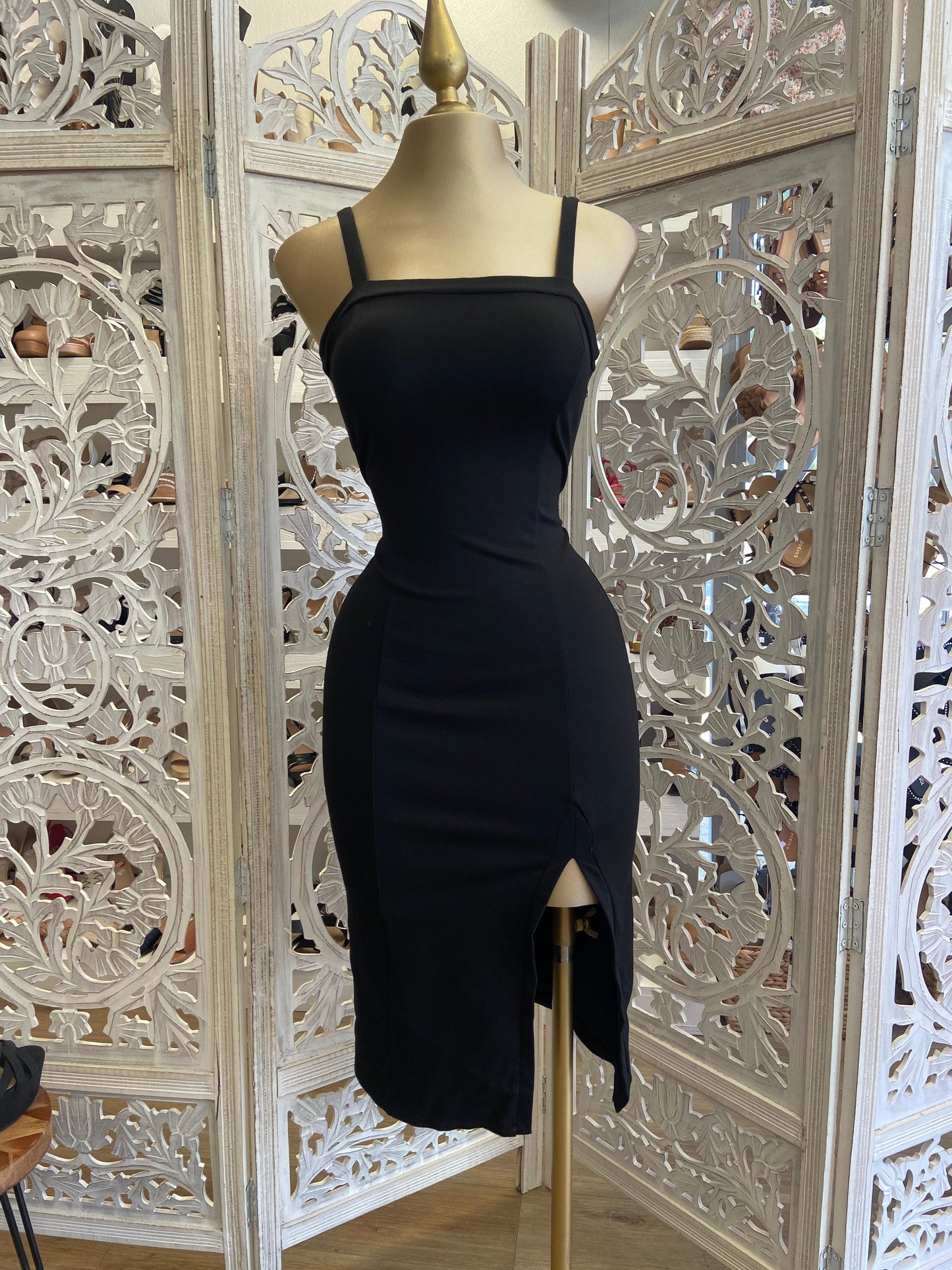 Black Square Neck Dress