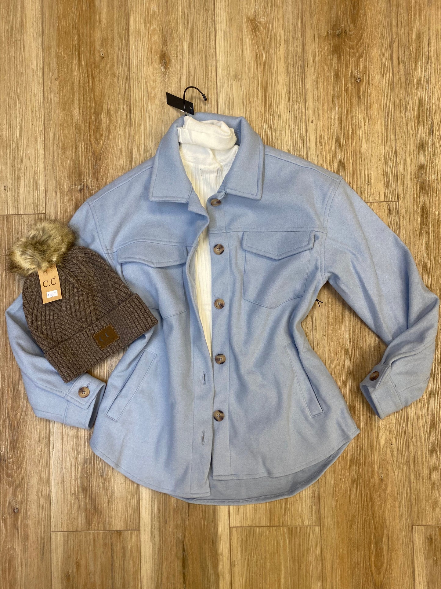 Button Up Jacket-Blue