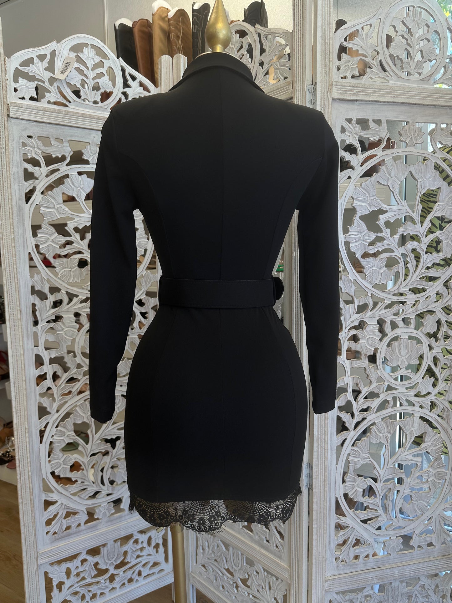 Black Lace Trim Dress