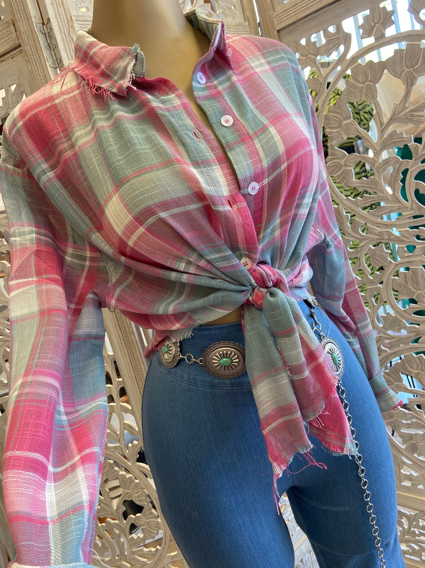 Pink Flannel Top