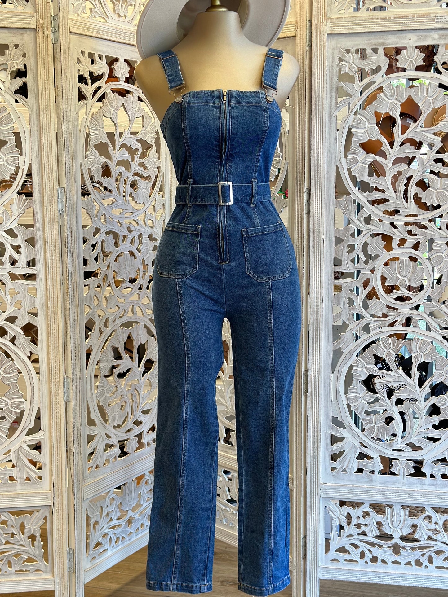 Zip up Denim Jumpsuit