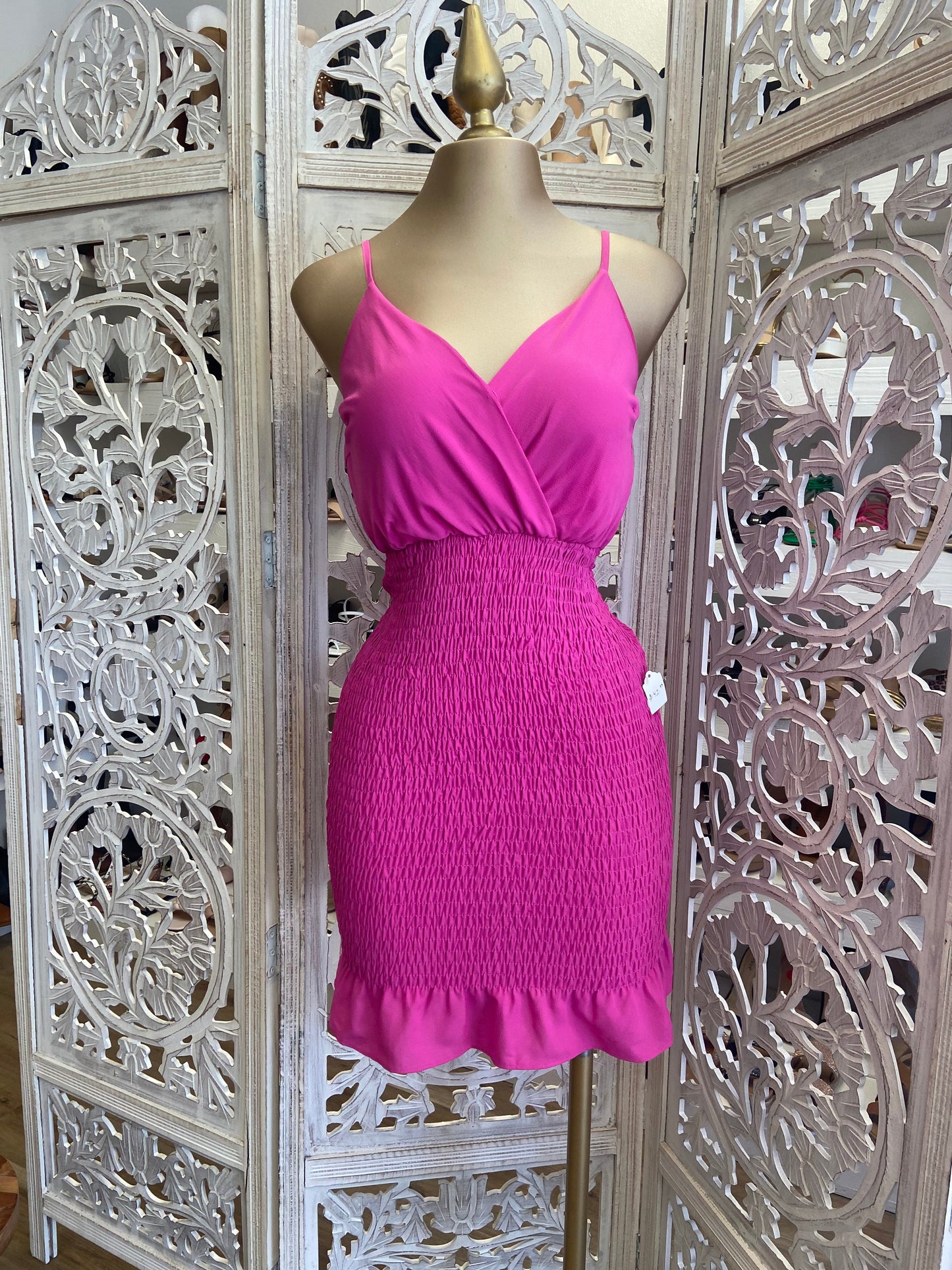 Magenta Smocked Dress