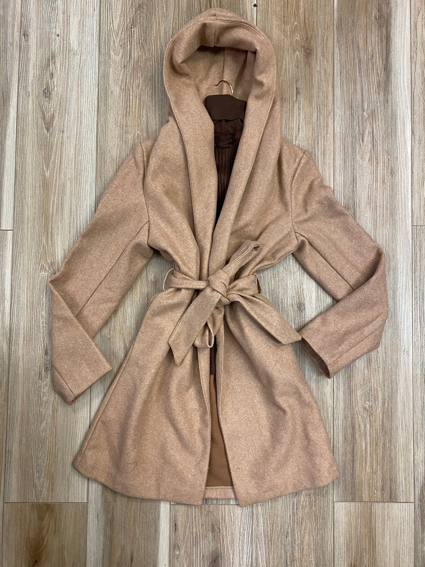 Camel Hooded Coat