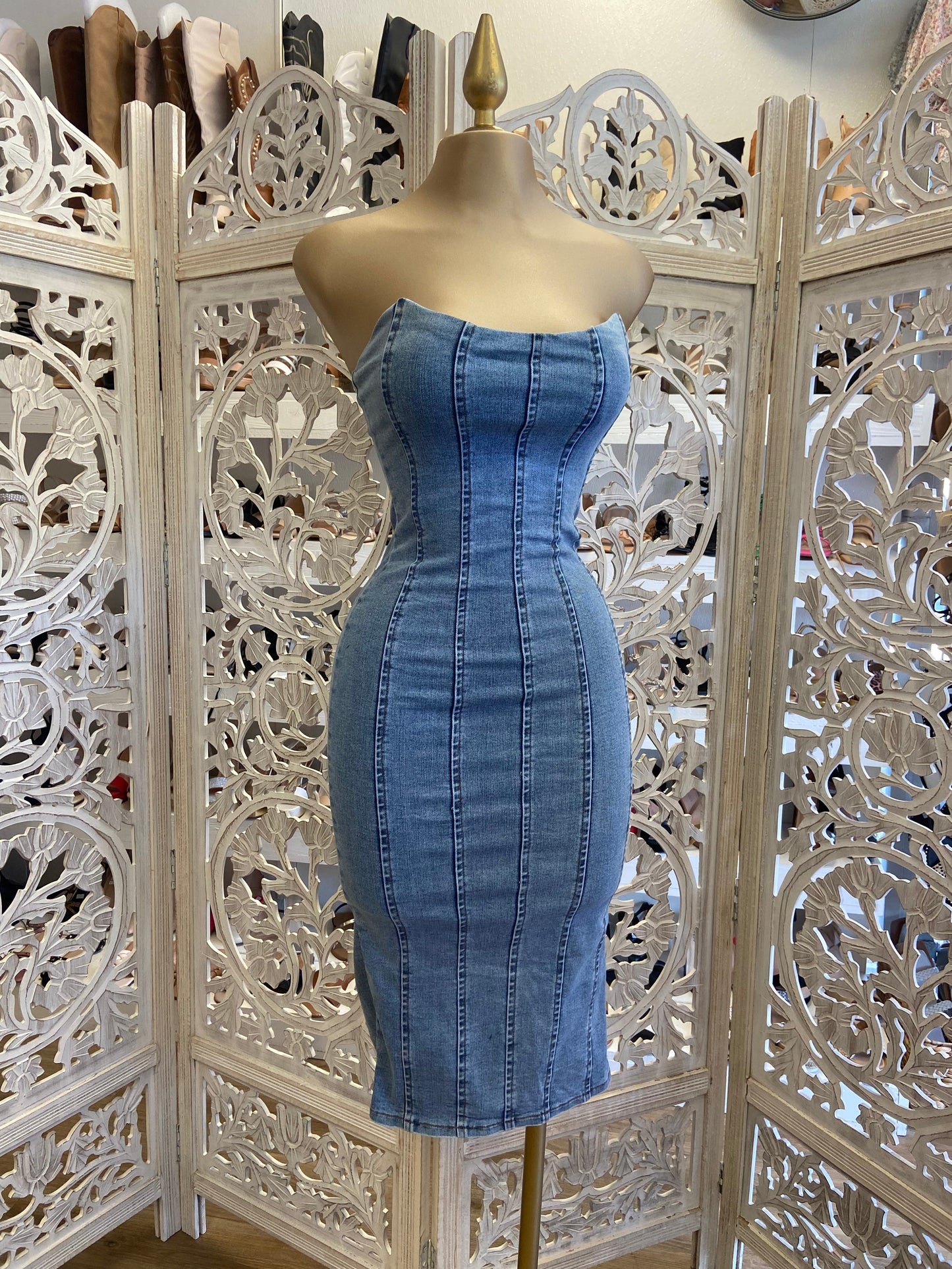 Strapless Denim Bodycon Dress