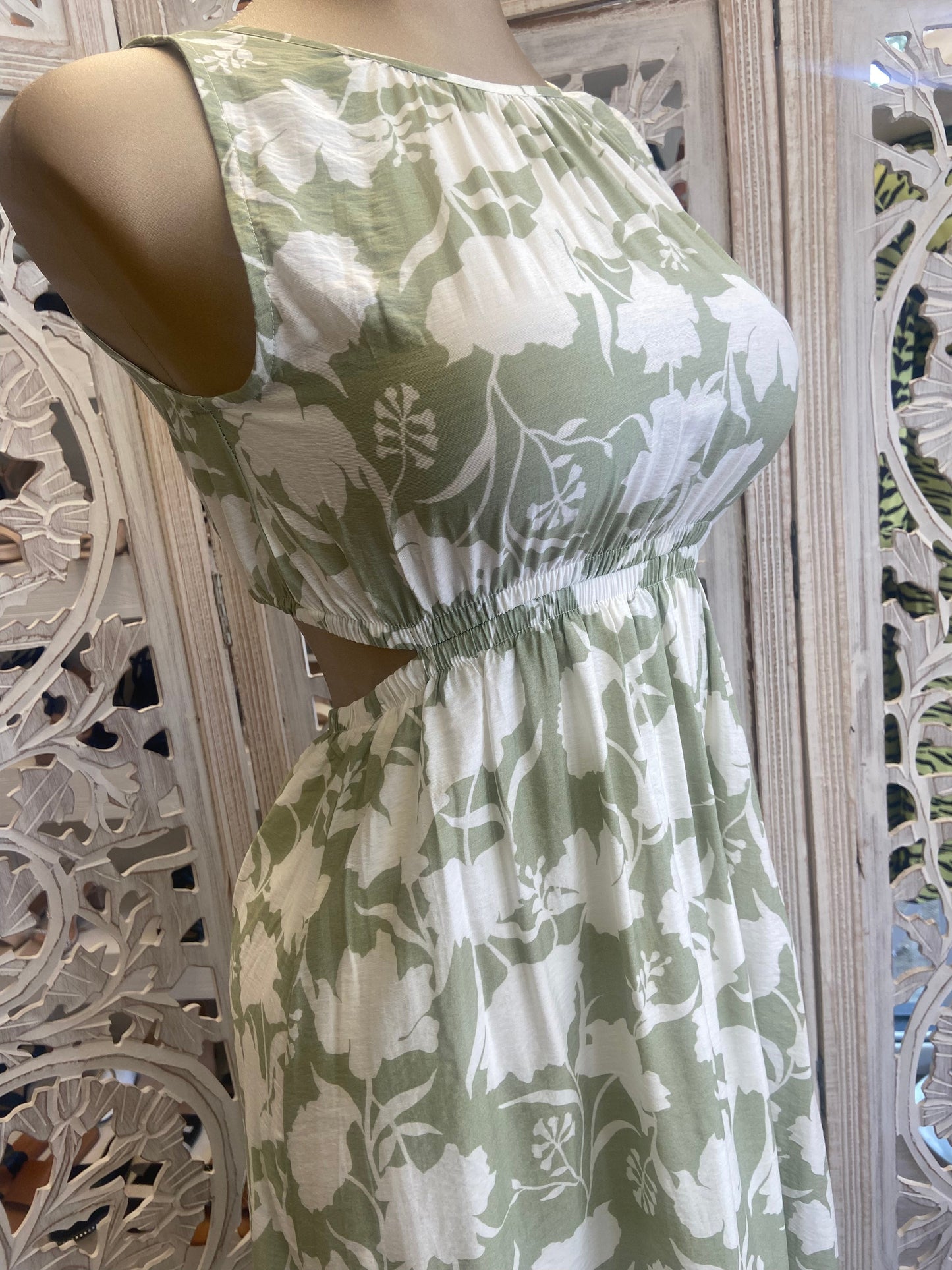 Light Green Back Cutout Maxi Dress