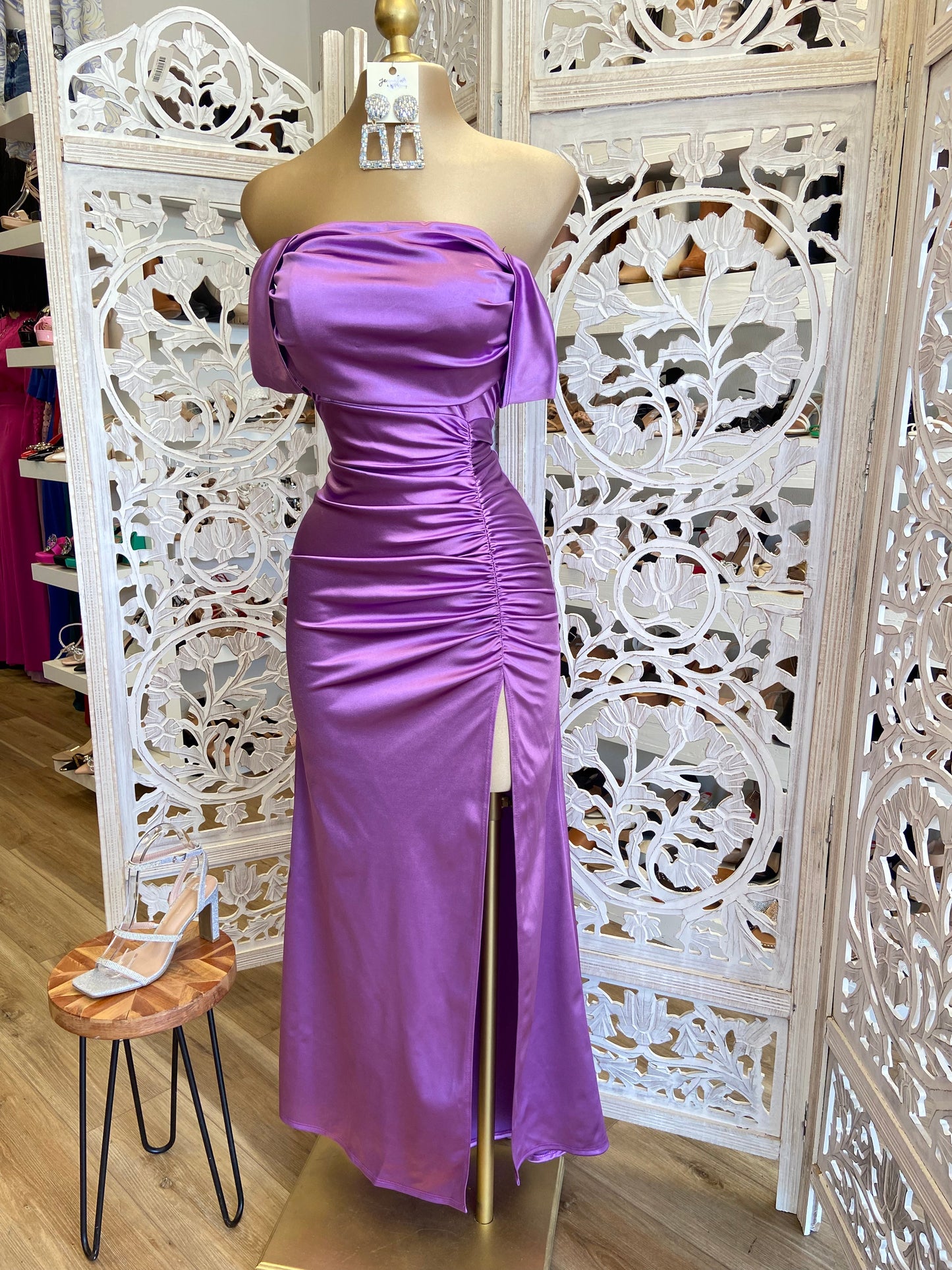 Lavender Formal Ruched Dress