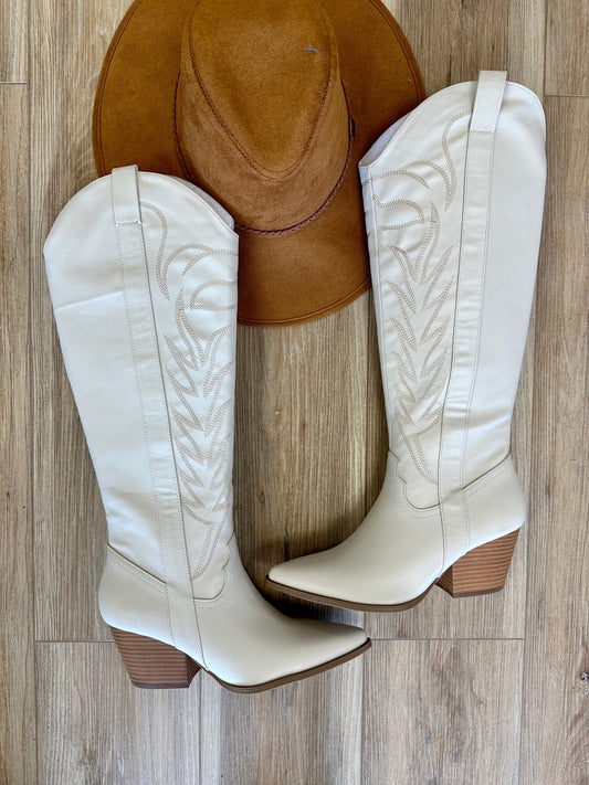 White Western Boots