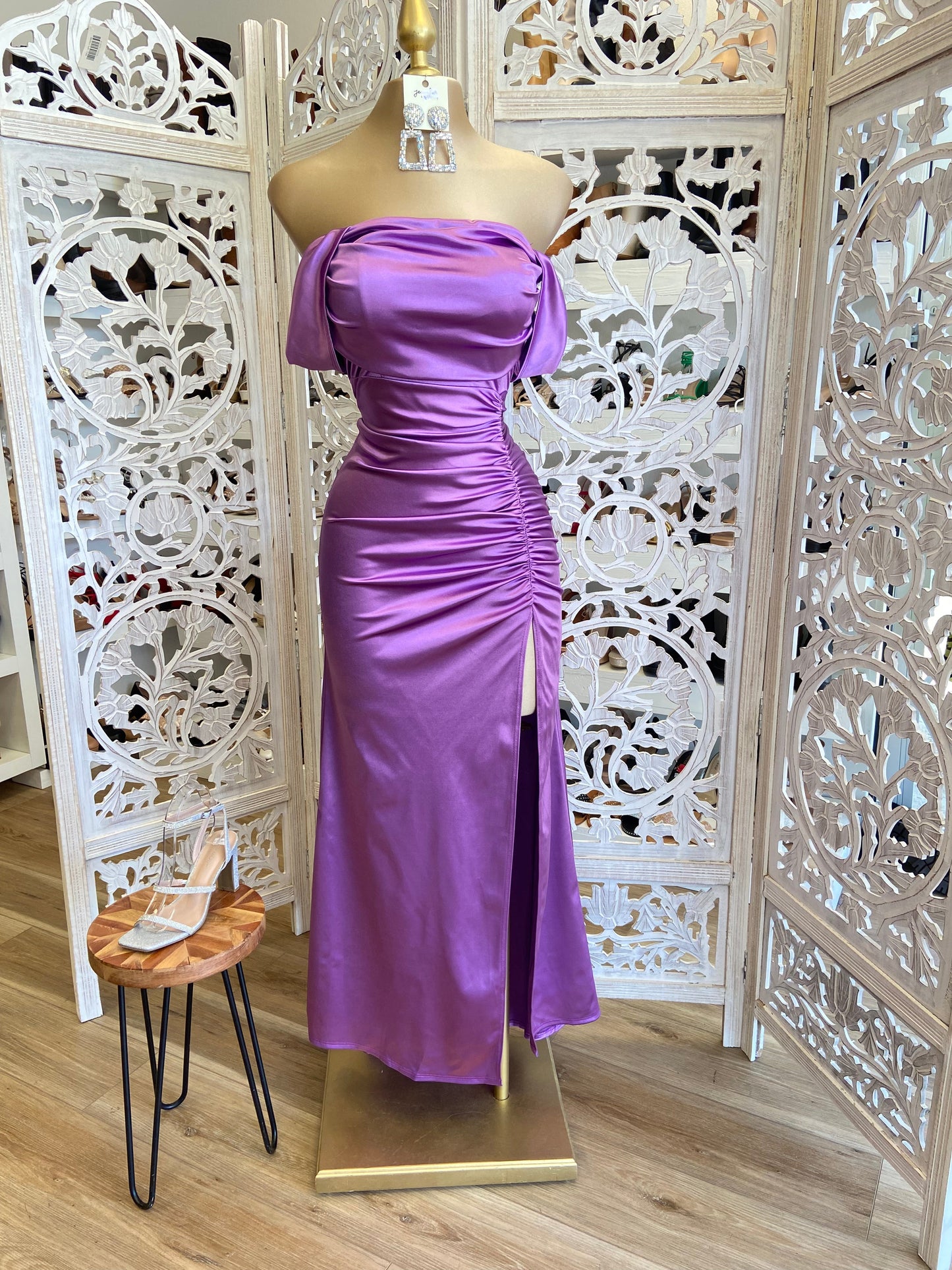 Lavender Formal Ruched Dress