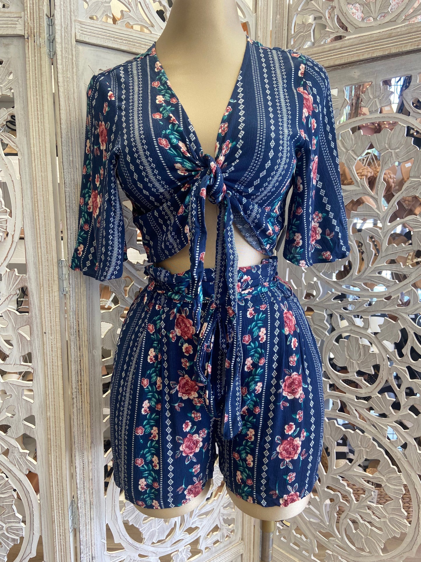 Blue Printed Romper