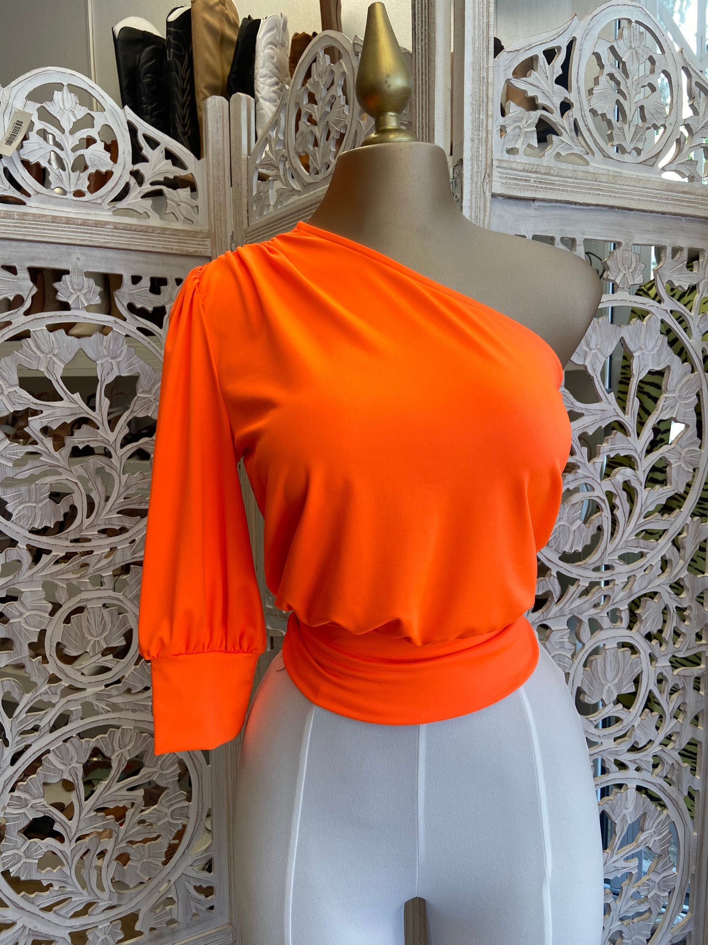 Burnt Orange One Sleeve Top