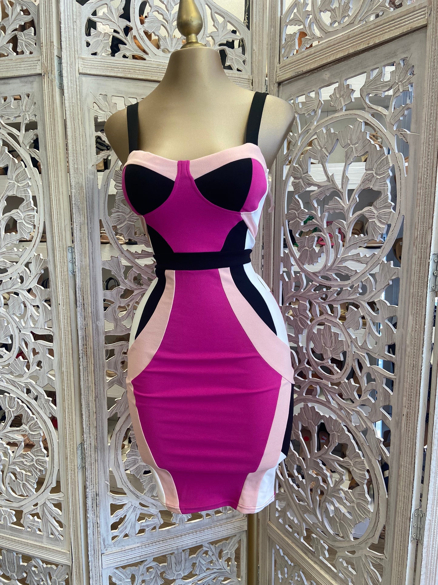 Abstract Color Bodycon Dress