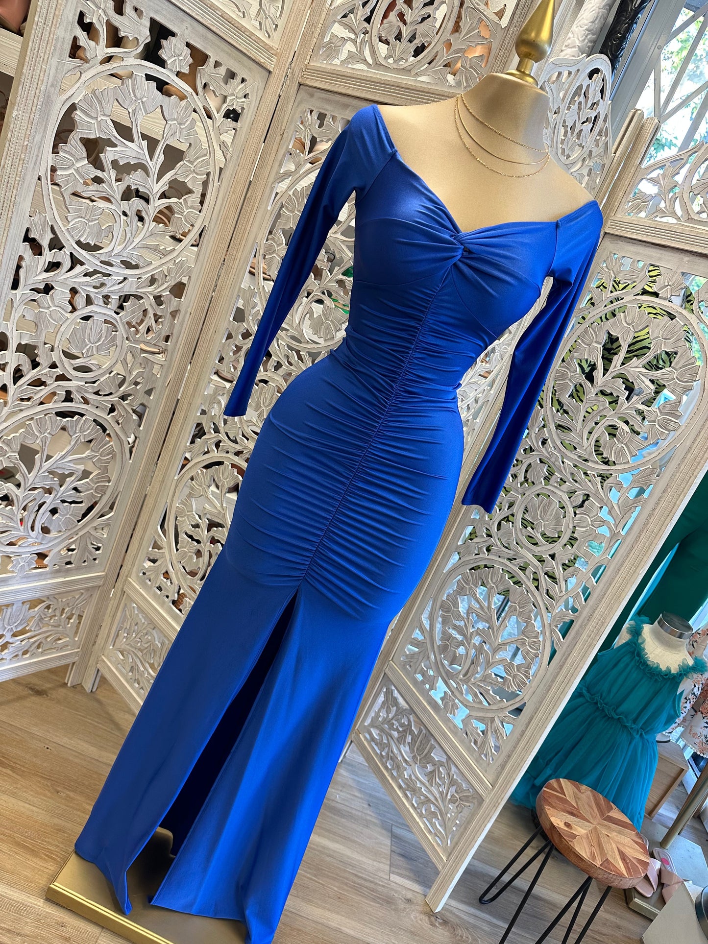 Royal Blue Ruched Formal Dress