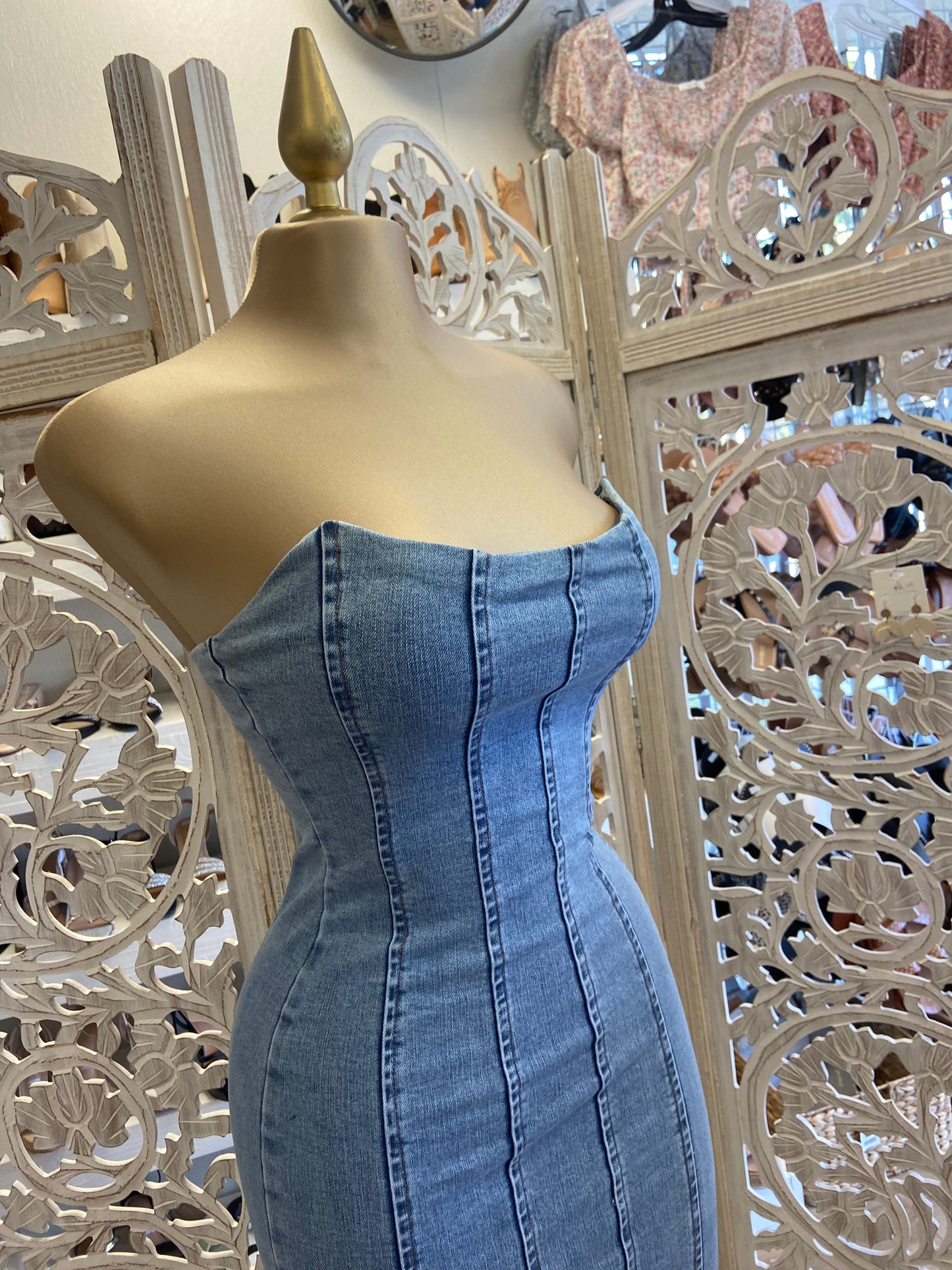 Strapless Denim Bodycon Dress