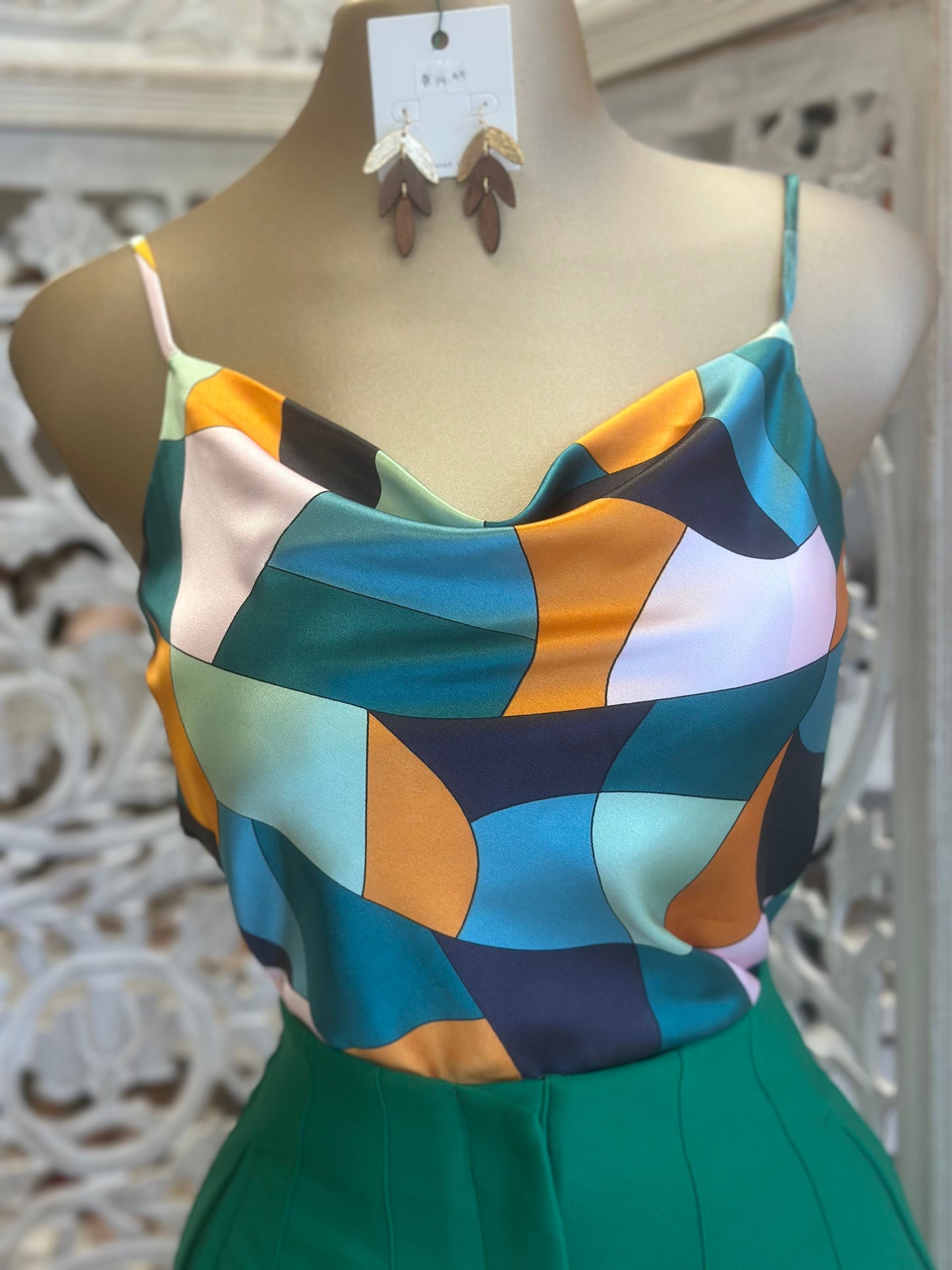 Satin Abstract Tank