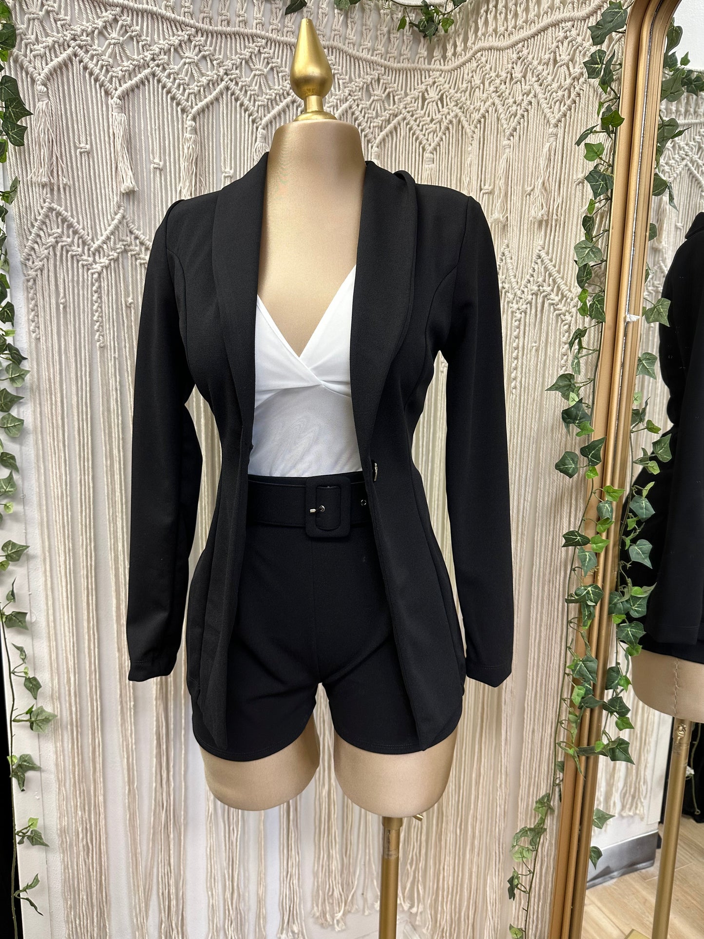 Black Blazer and Short Set