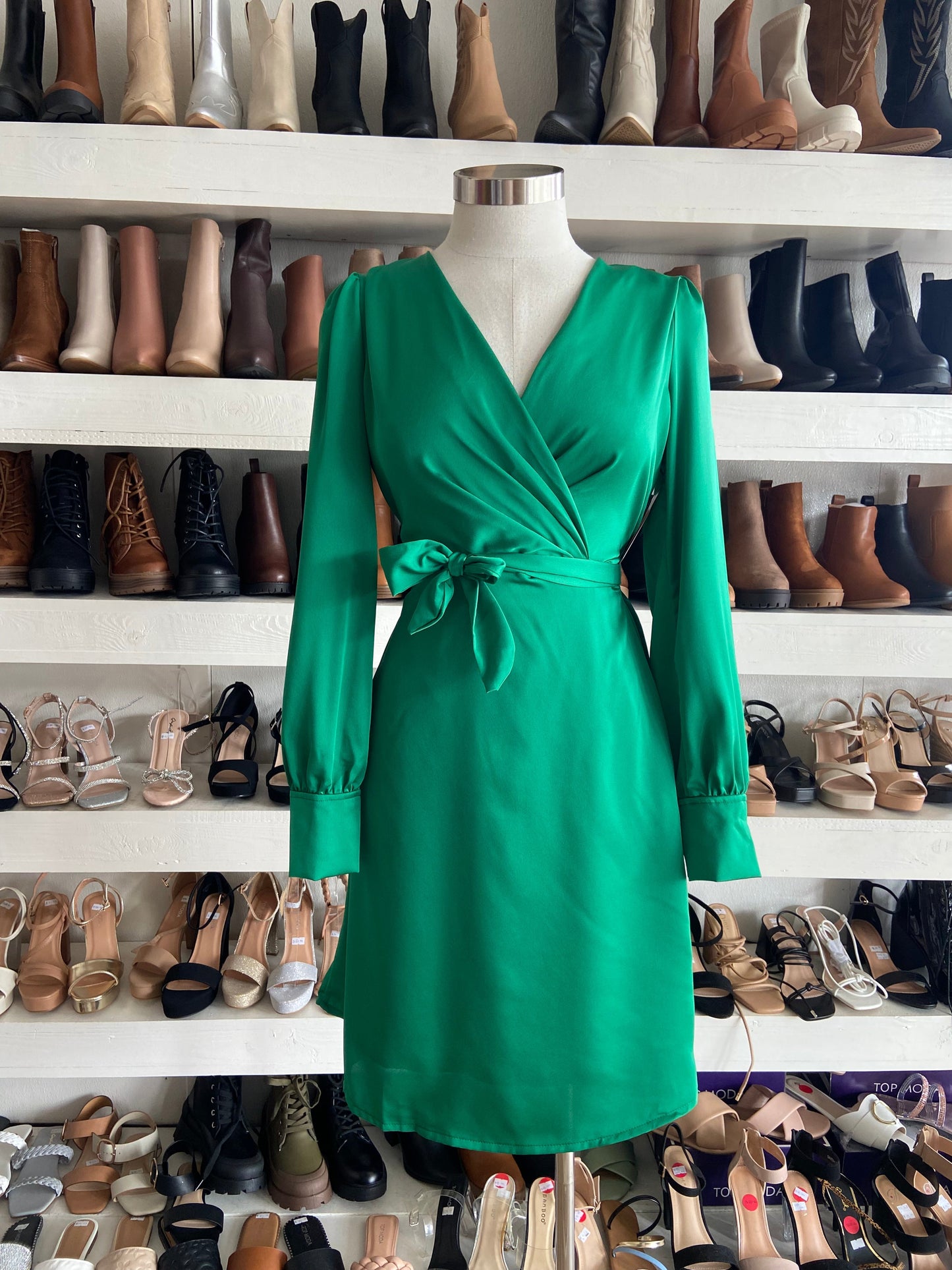 Green Wrapped Dress