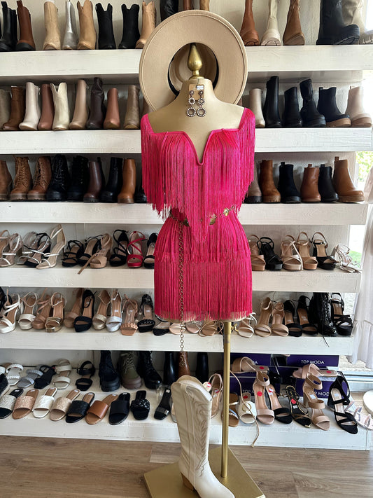 Pink Fringe Dress